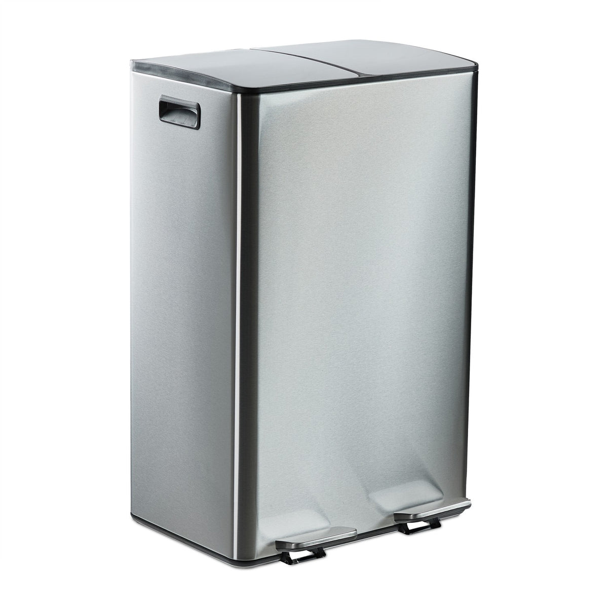 Dual Compartment 30L Kitchen Waste Bin with Foot Pedal