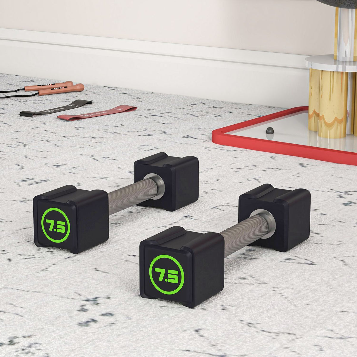 Dumbbell Set 15 Kg Non-Slip Metal Handles, Ideal For Intensive Weight & Strength Training, Cpu, Black