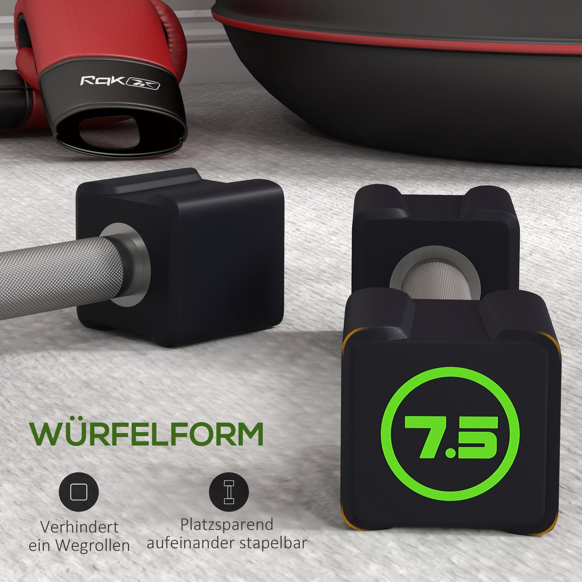 Dumbbell Set 15 Kg Non-Slip Metal Handles, Ideal For Intensive Weight & Strength Training, Cpu, Black