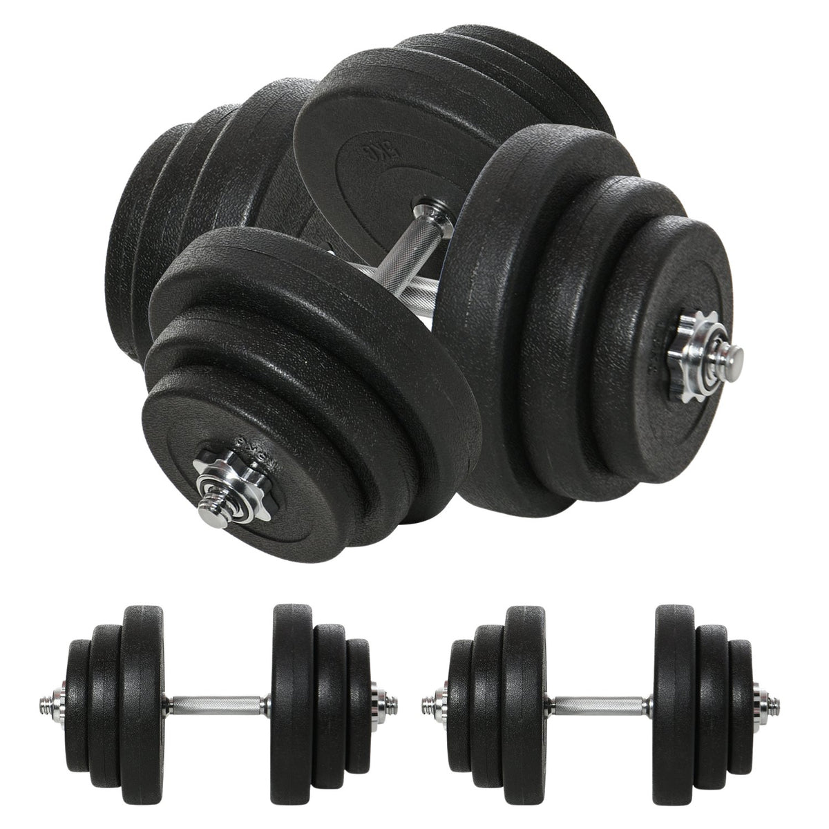 Dumbbell Set 40 Kg, Steel Dumbbell Set, Set Of 2 Dumbbells With 12 Weight Plates, Floor-Friendly, For Strength Training And Fitness, Black