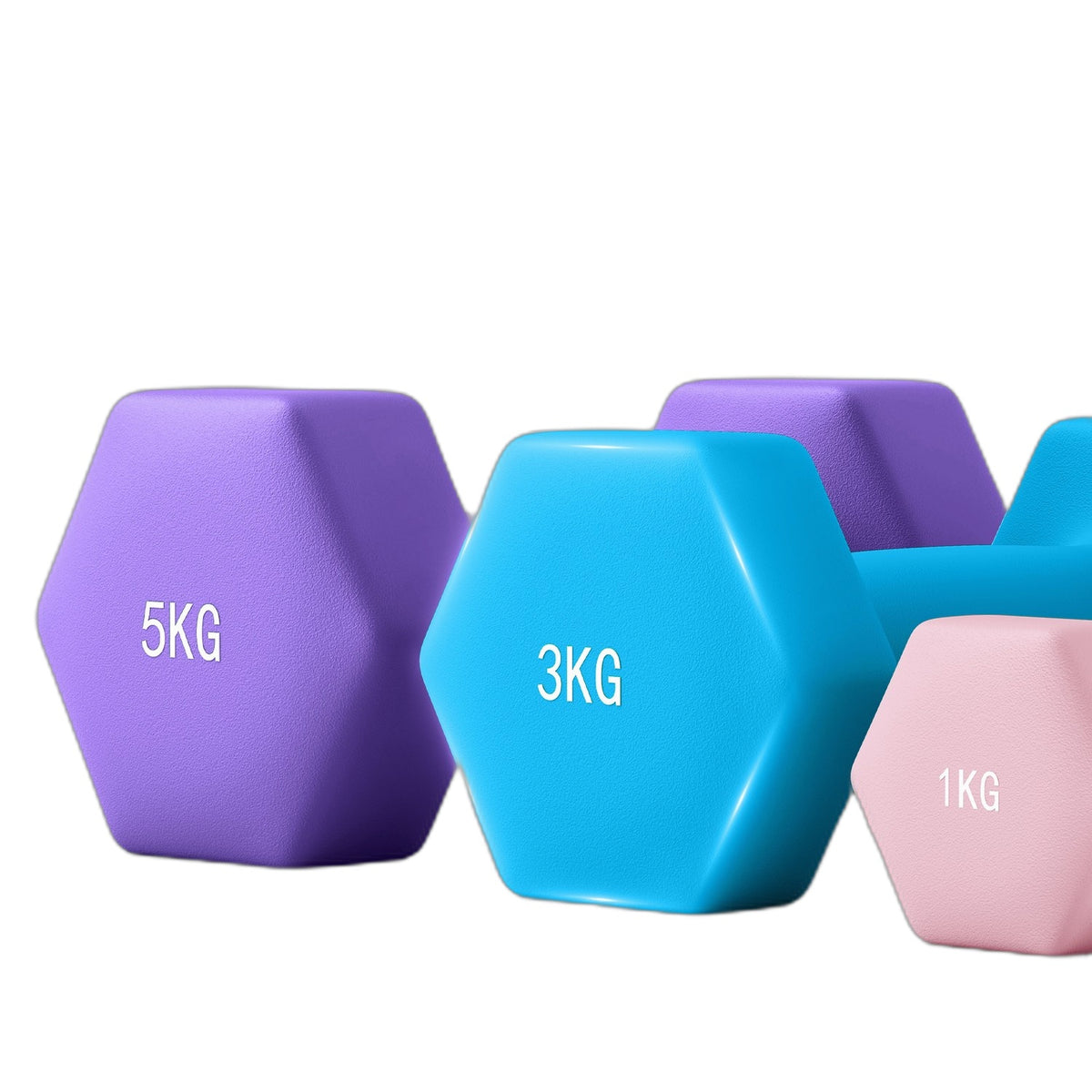 Dumbbell Set with Rack – 6 Weights: 2x1kg, 2x3kg, 2x5kg