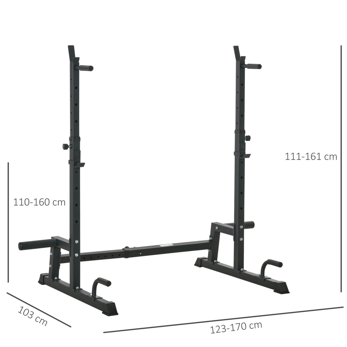 Dumbbell Stand, Multi-Functional Barbell Rack, Height Adjustable, Can Hold Up To 150 Kg, Steel, Black, For Strength Training