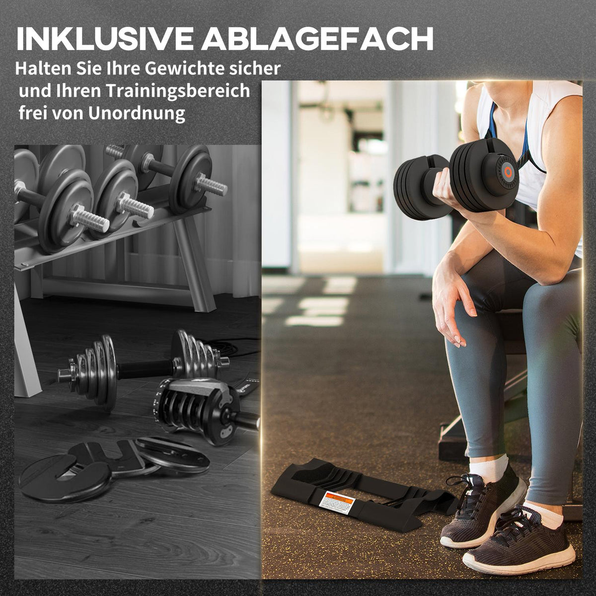 Dumbbells, 3.5/6/8/10kg Adjustable Dumbbell with Storage Compartment, Dumbbell with Non-Slip Handles, for Strength Training, Weight Training