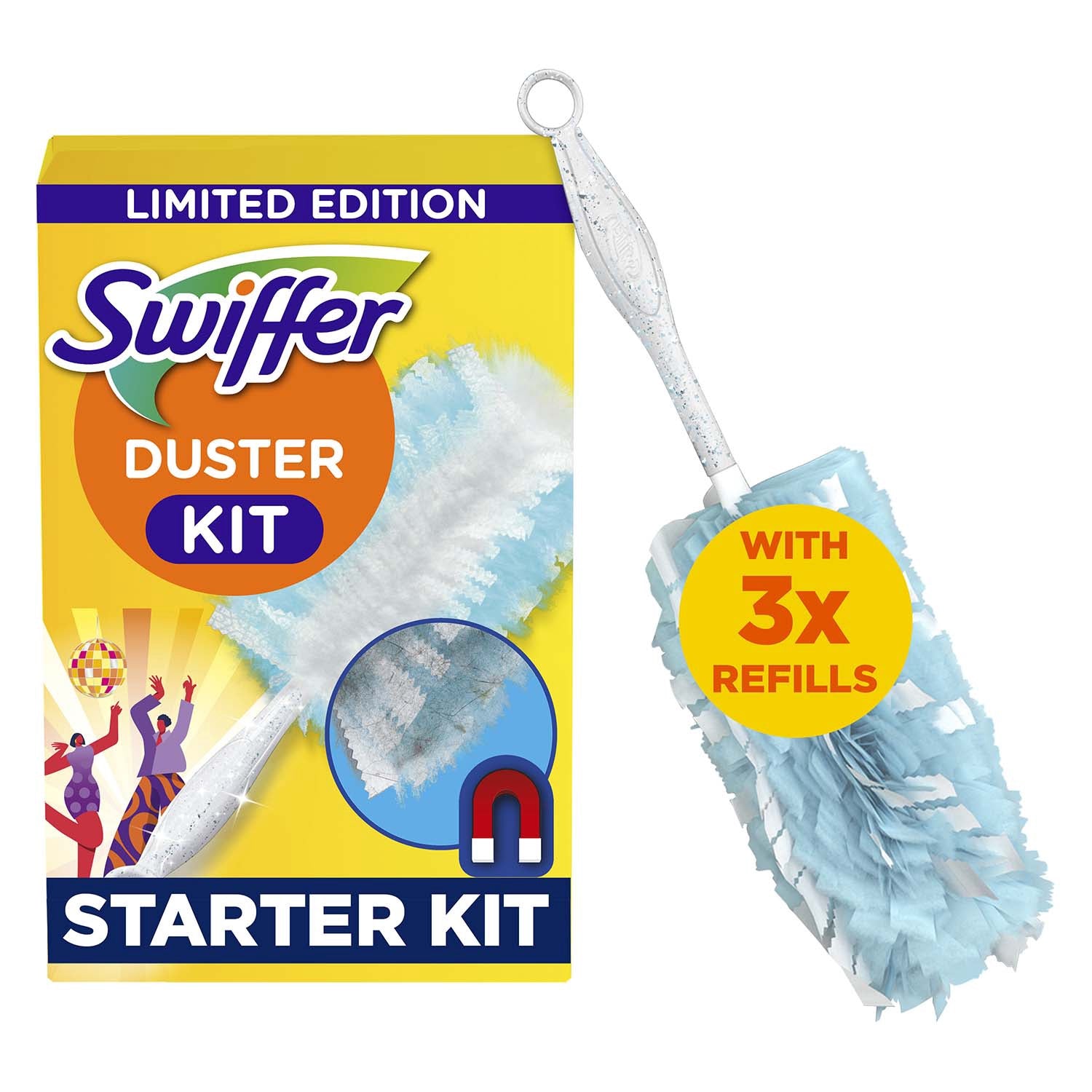 Duster Kit with Handle + 3 Refills for Dust and Pet Hair