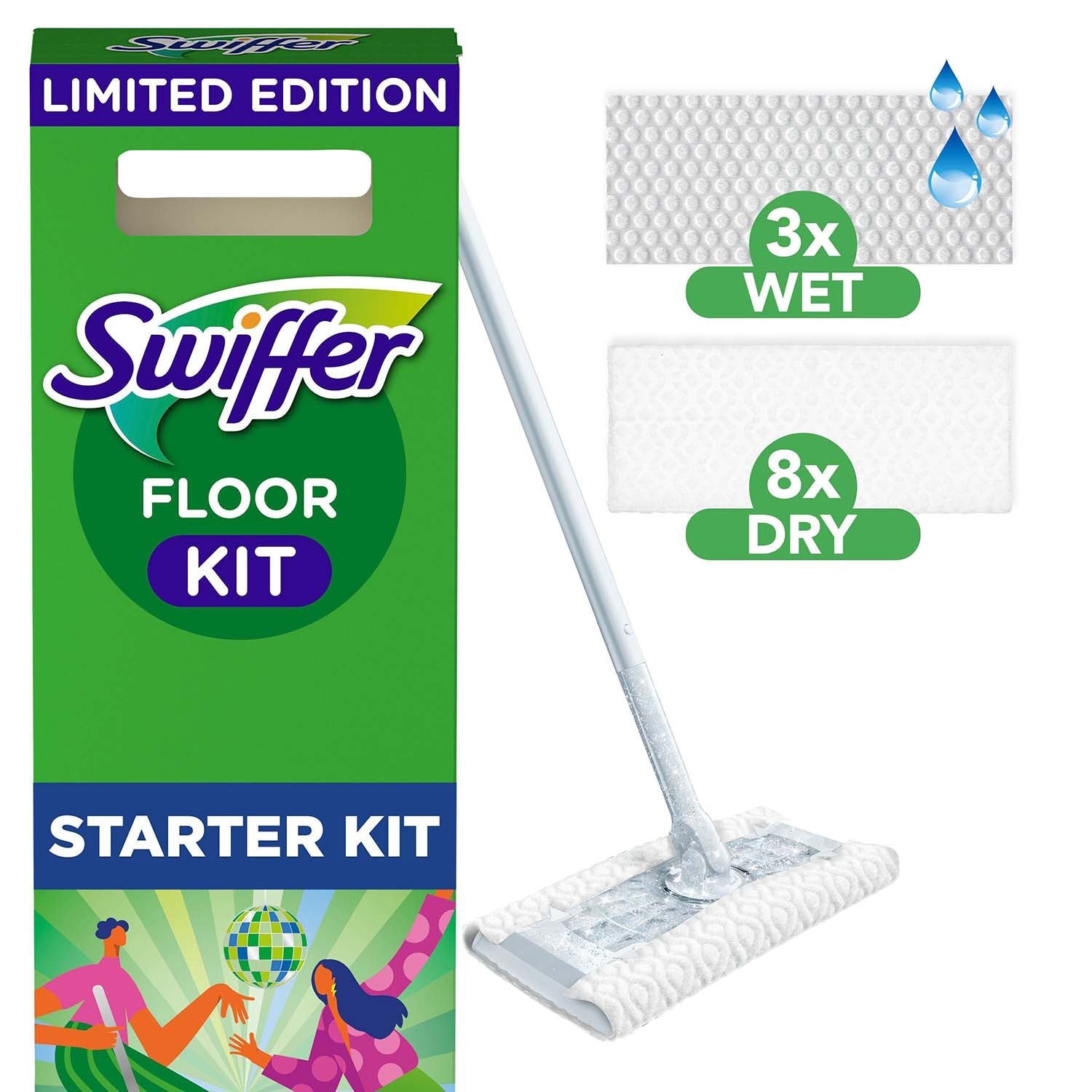 Duster Kit with Mop, 8 Dry + 3 Wet Refills for Floors