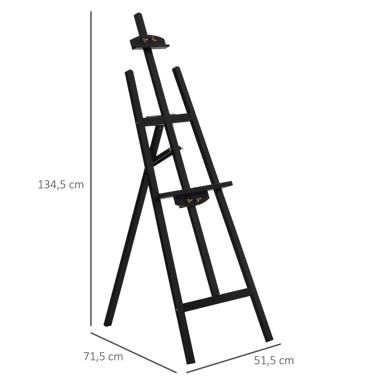 Easel Sitting And Standing Easel Made Of Pine Wood, 90° Adjustable, For Art Painting, Foldable