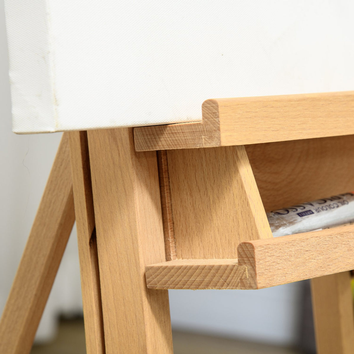 Easel Standing Easel Made Of Beech Wood, Foldable With Wheels, Height-Adjustable Canvas Stand