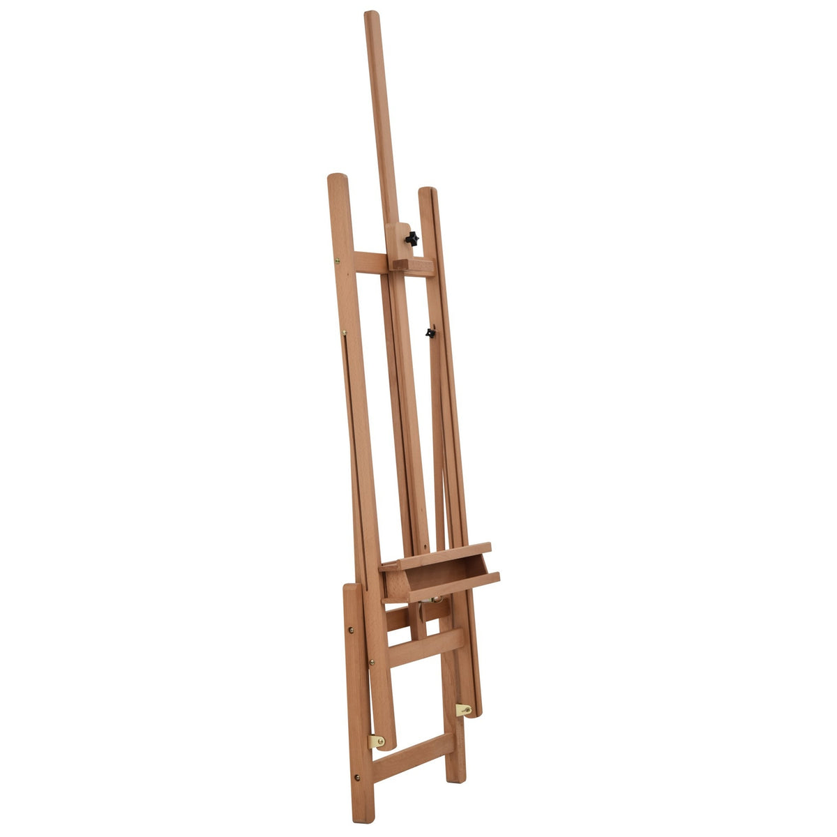 Easel Studio Easel Made Of Beech Wood, Height And Angle Adjustable, With Storage Compartment, Natural, 53X50.5X171-230Cm