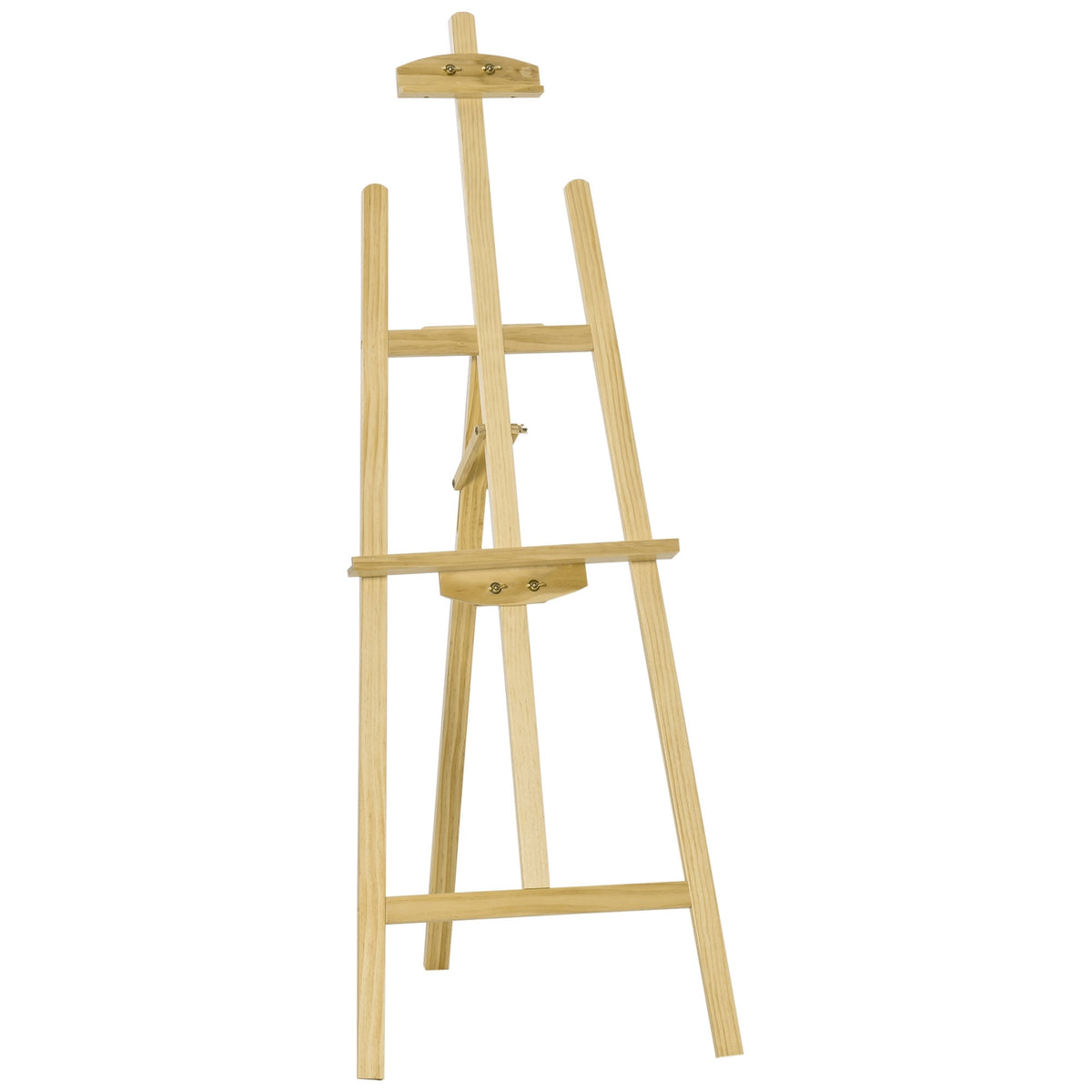 Easel Studio Easel Made Of Pine Wood, 90° Adjustable, Natural, 51.5X71.5X134.5Cm