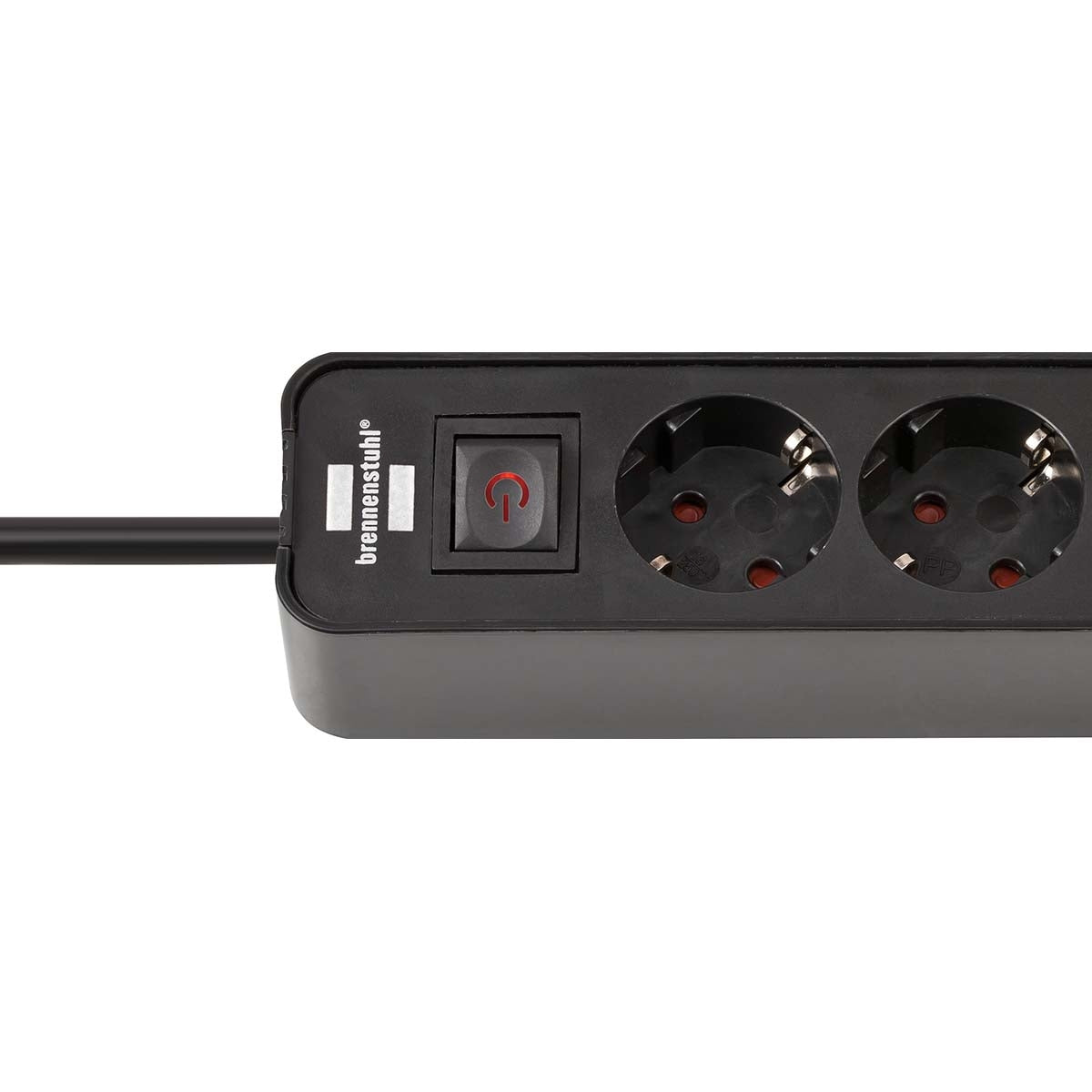Ecolor 4-way power strip with USB charging connection (socket with 2x USB C, switch and 1.5 m cable) black