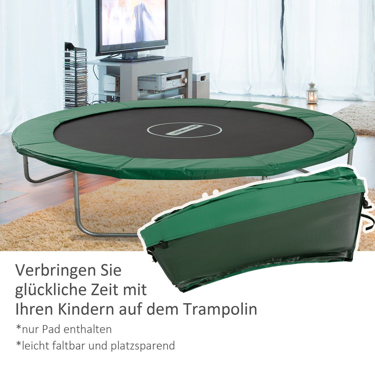 Edge Cover Trampoline Accessories, Ø 244 Cm, Weather-Resistant, Pvc Pe, Green