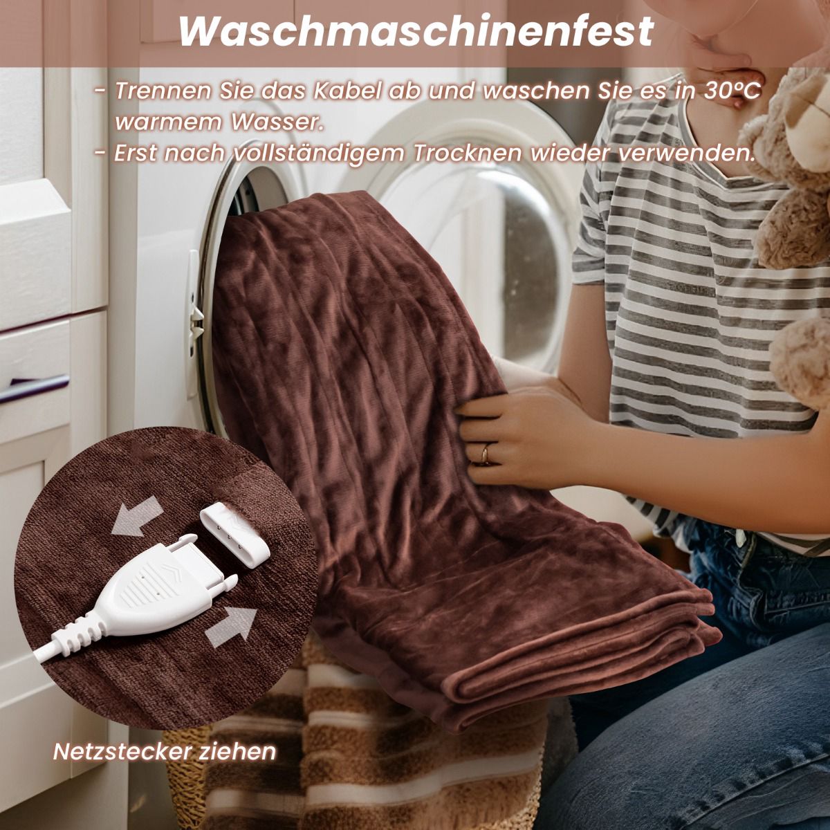 Electric Blanket 150 x 200 cm, Remote Control, Auto Shut-Off