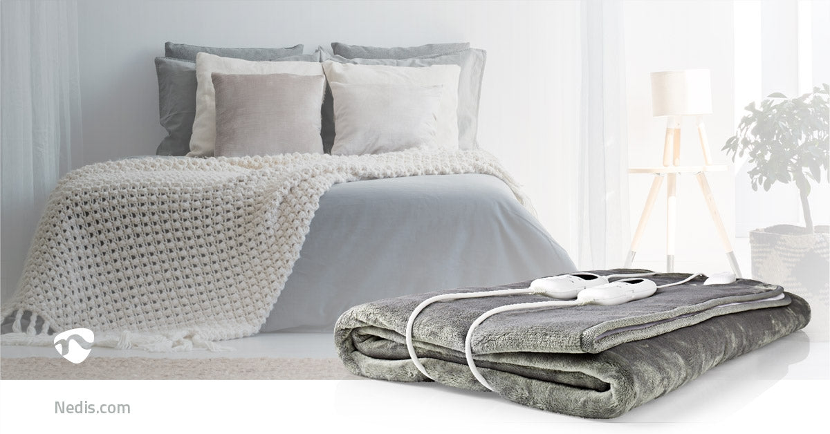 Electric Blanket | Underblanket | 2 Persons | 160 x 140 cm | 9 Heat Settings | Washable | Overheating protection | Digital control | Fleece / Polyester