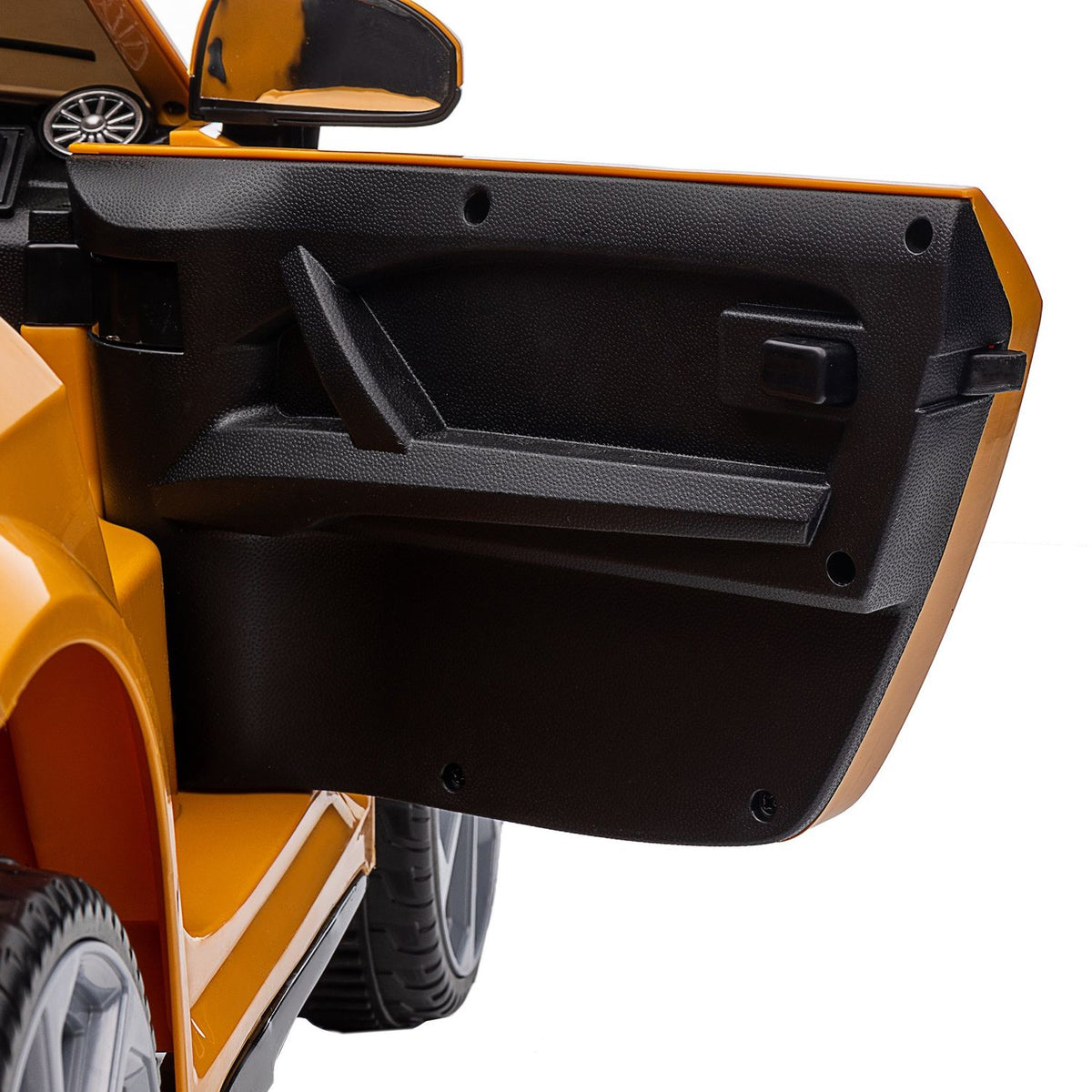 Electric Car Children'S Car Electric Children'S Vehicle With 2.4 G Remote Control, Mp3 Connection, Headlight, Up To 3 Km/H, For 3-5 Years, Yellow