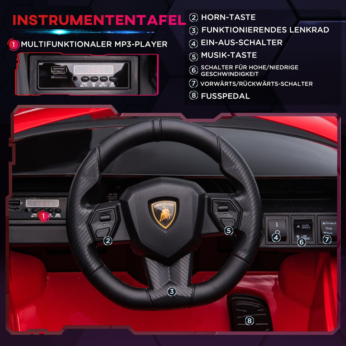 Electric Car Children'S Electric Car Children'S Car Children'S Vehicle Sian Suv With Remote Control Extra Wide Tires Music (Mp3/Usb) Light 37-60 Months
