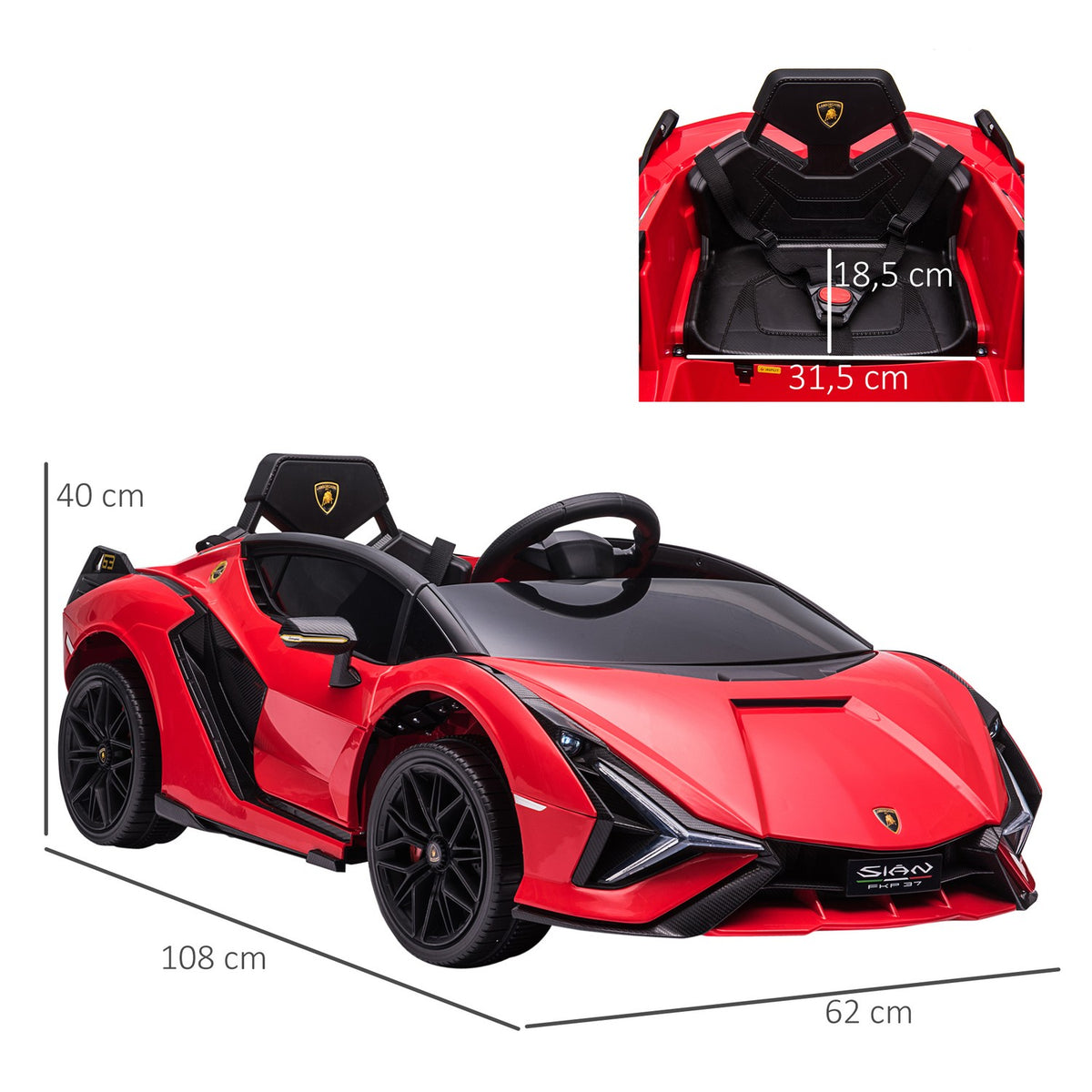 Electric Car Children'S Electric Car Children'S Car Children'S Vehicle Sian Suv With Remote Control Extra Wide Tires Music (Mp3/Usb) Light 37-60 Months