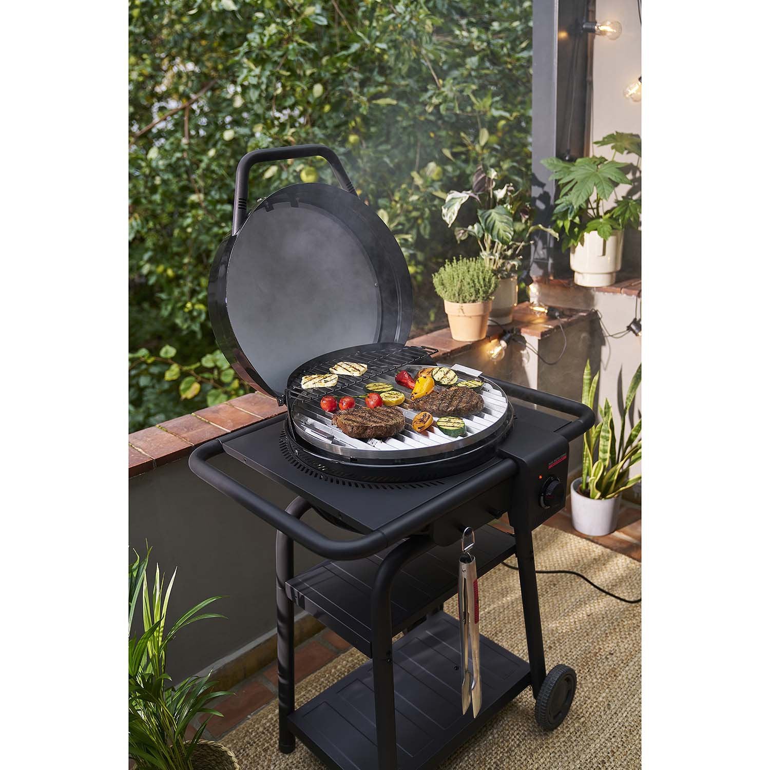 Electric & Charcoal Grill with TRU-Infrared, 370C, Hybrid Power