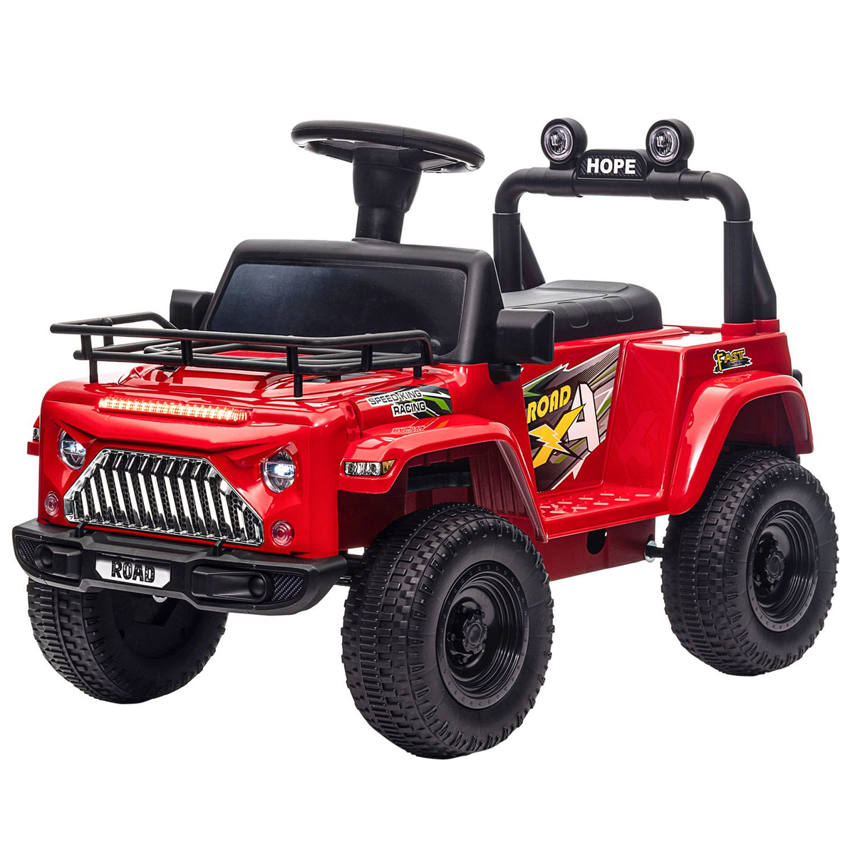 Electric Children'S Car, Off-Road Vehicle With Music Connection, With Storage Space, Headlights, Horn, 3 Km/H, Electric Children'S Vehicle For 3-5 Years