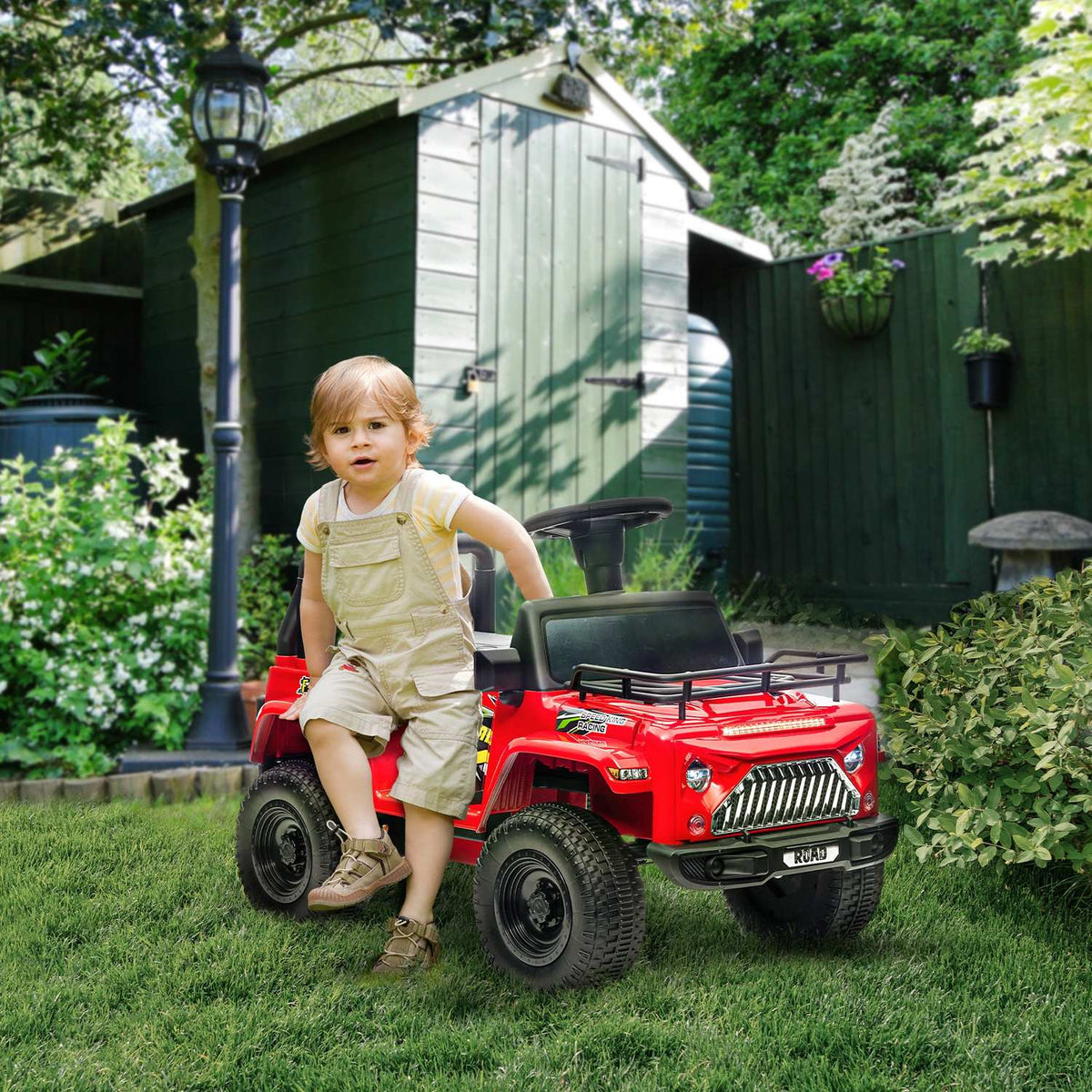Electric Children'S Car, Off-Road Vehicle With Music Connection, With Storage Space, Headlights, Horn, 3 Km/H, Electric Children'S Vehicle For 3-5 Years