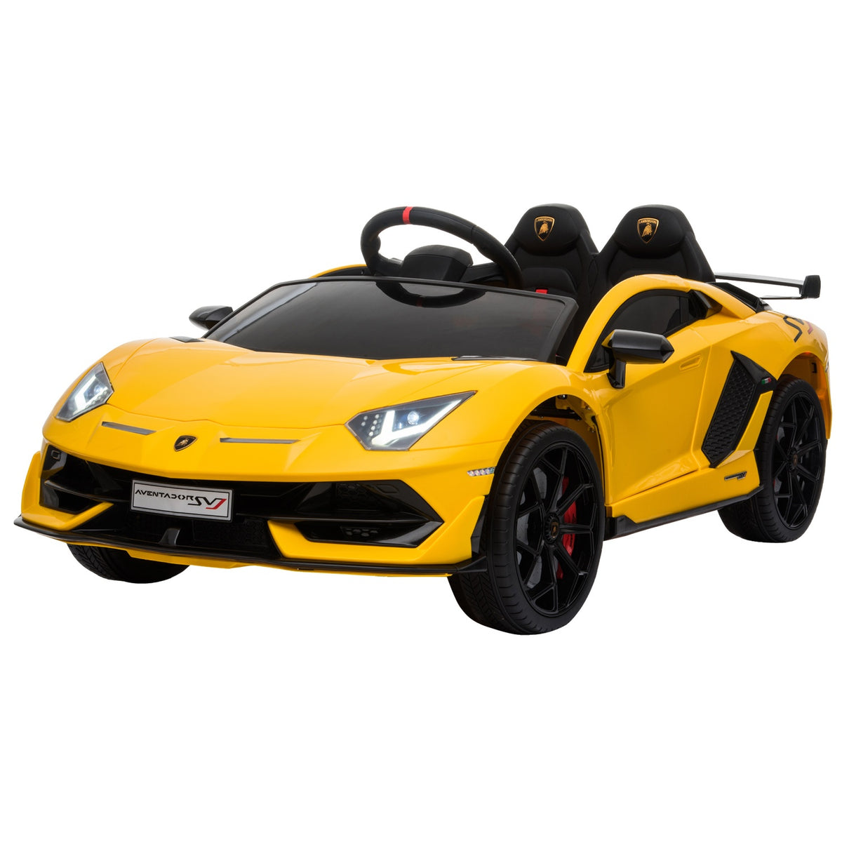 Electric Children'S Car With Remote Control Lamborghini Svj Licensed For 3-8 Years 2 X 550 Motors Mp3/Usb Light Music Yellow 123 X 66.5 X 45.5 Cm