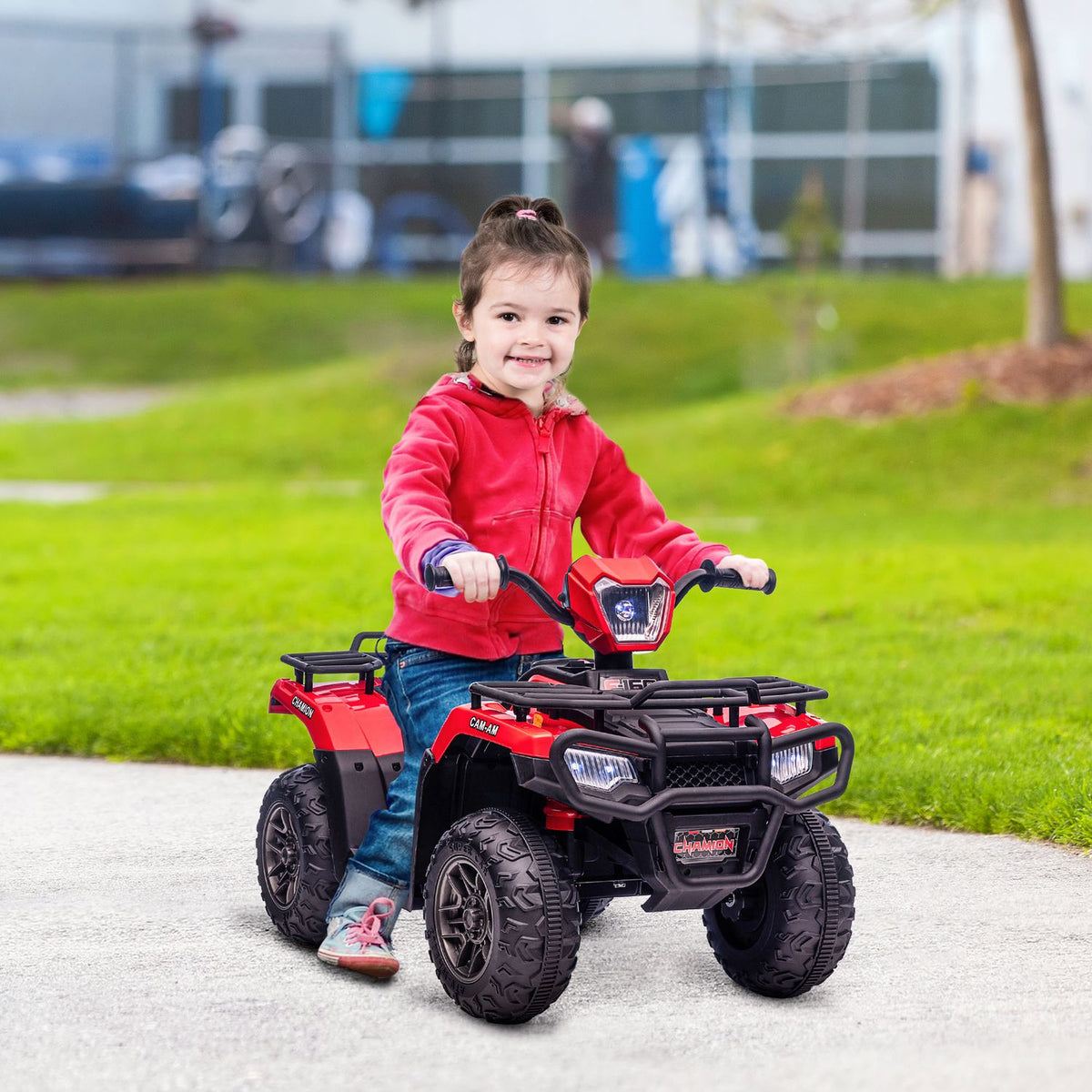 Electric Children'S Quad With Led And Music, Electric Car, Children'S Vehicle For Children Aged 3 And Over, Children'S Motorcycle, Black + Red, 88 X 45 X 50 Cm