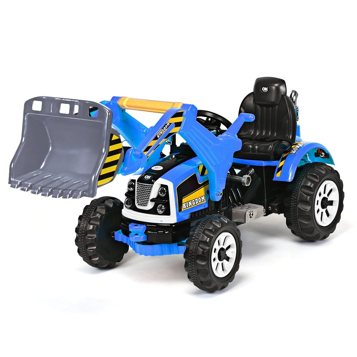 Electric Children's Forklift 12V Battery Operated Children's Excavator with 2 Speeds Children's Car Blue