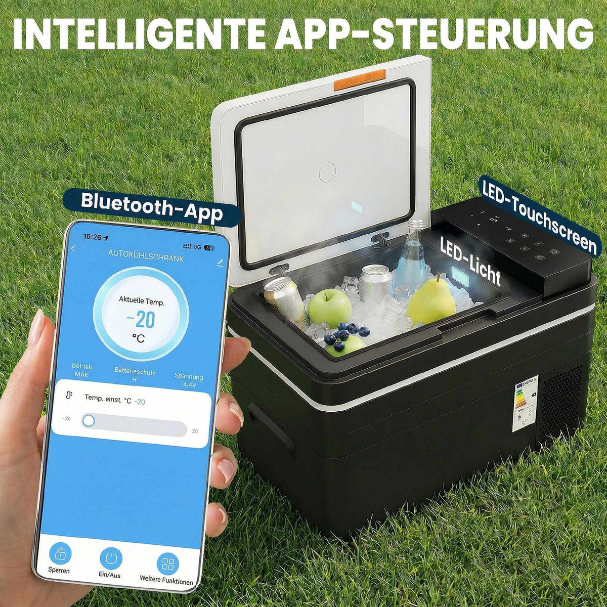 Electric Cooler Box 30L, -20C to 20C, App Control