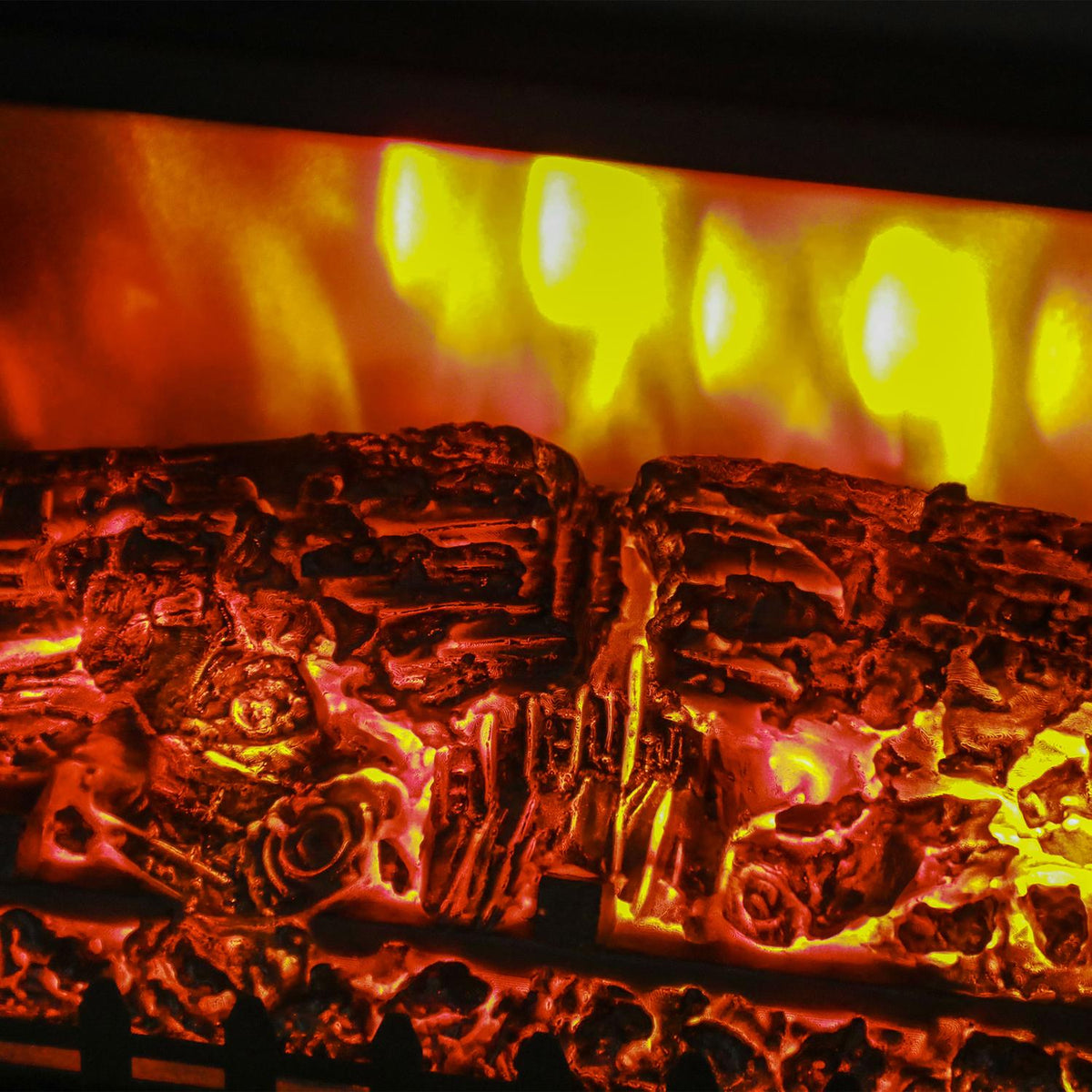 Electric Fireplace Electric Fireplace with Heater, LED Flame Effect, 1800W Freestanding Fireplace with Low Noise, Overheat Protection for Living Room, Bedroom, Black