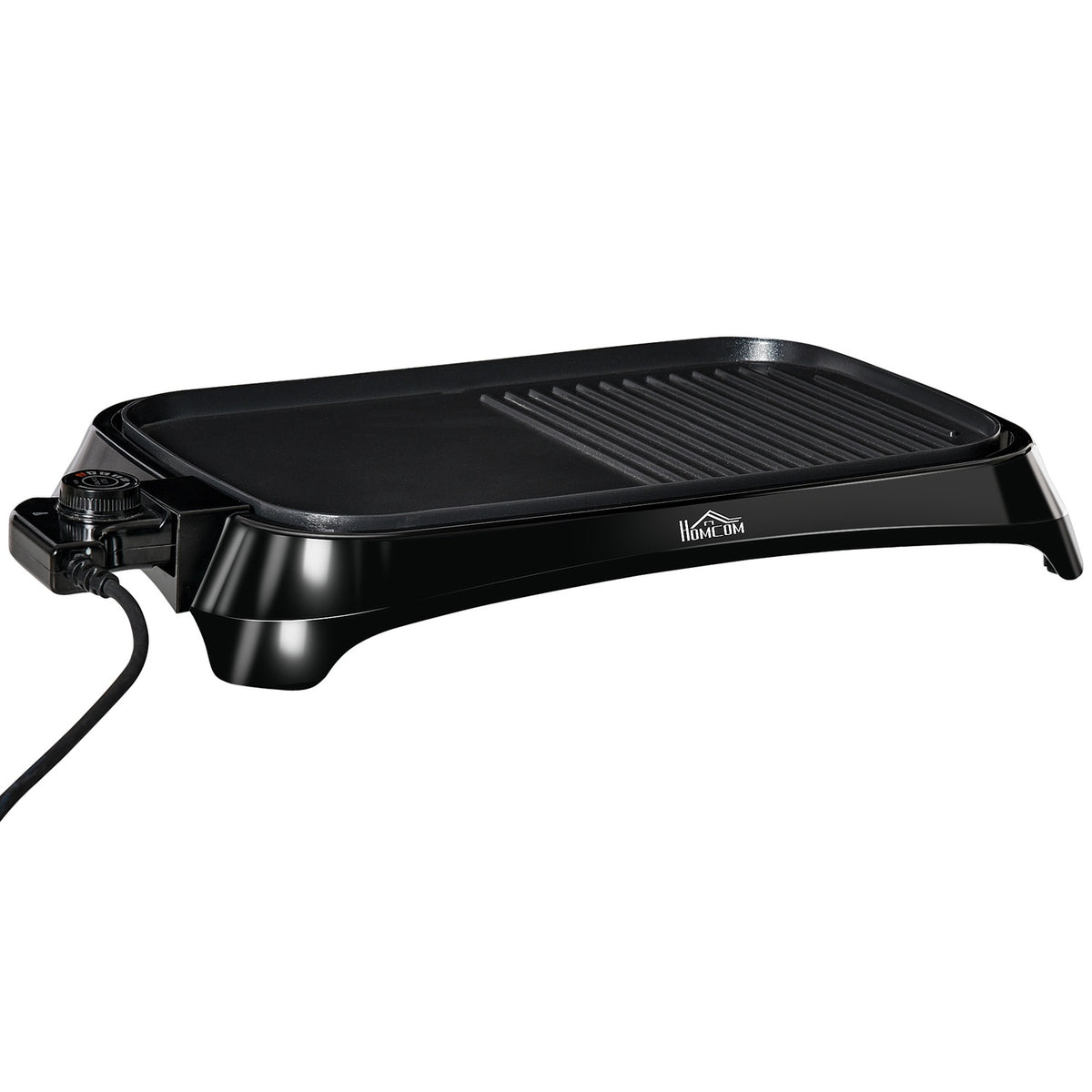 Electric Grill With Adjustable Thermostat Non-Stick Coating Grill Plate 1600 W Bbq Table Grill Teppanyaki With Drip Tray 53.5 X 31 X 8 Cm