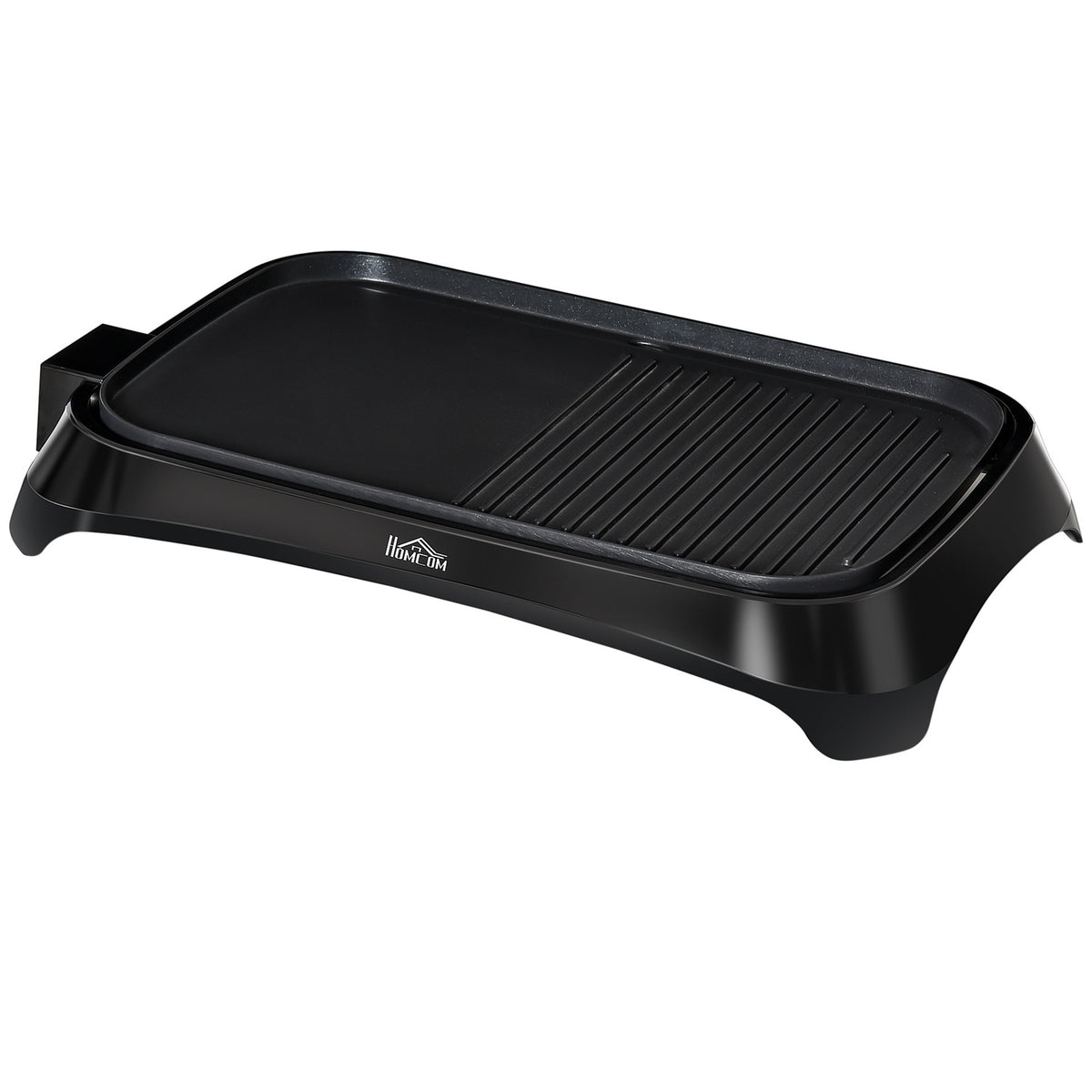Electric Grill With Adjustable Thermostat Non-Stick Coating Grill Plate 1600 W Bbq Table Grill Teppanyaki With Drip Tray 53.5 X 31 X 8 Cm