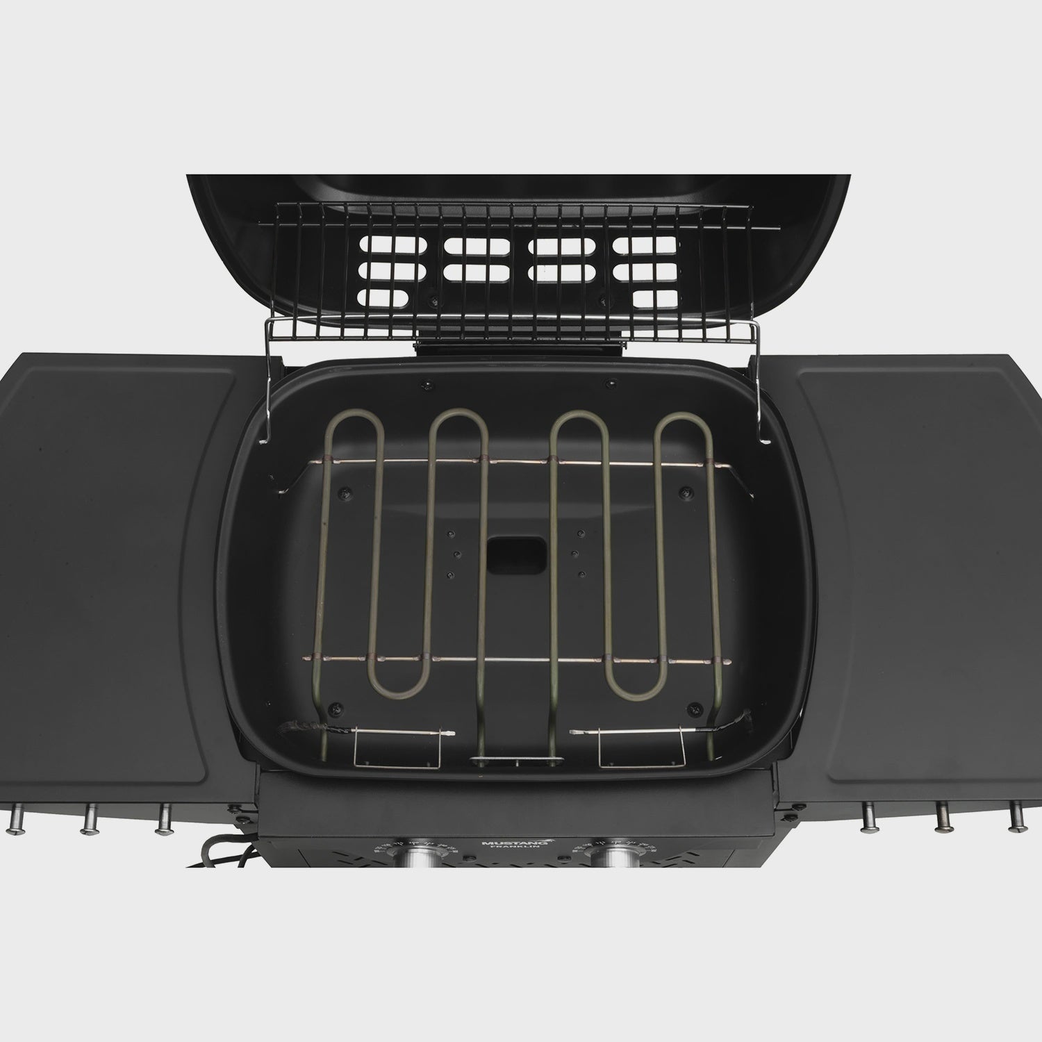 Electric Grill with Cart, Dual Zones, 2300W, Cast Iron Grates