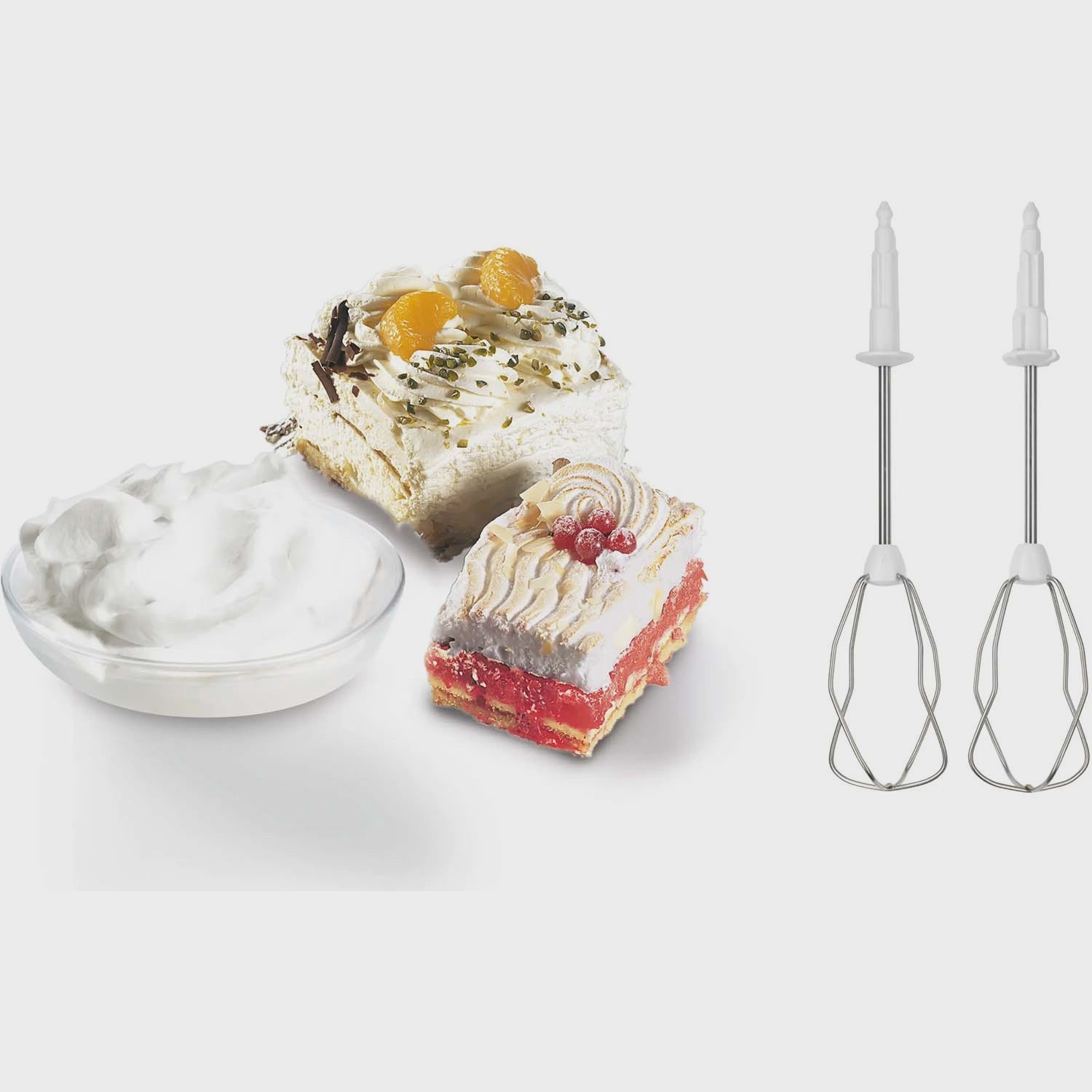 Electric Hand Mixer, 450W, 5 Speeds, Stainless Attachments