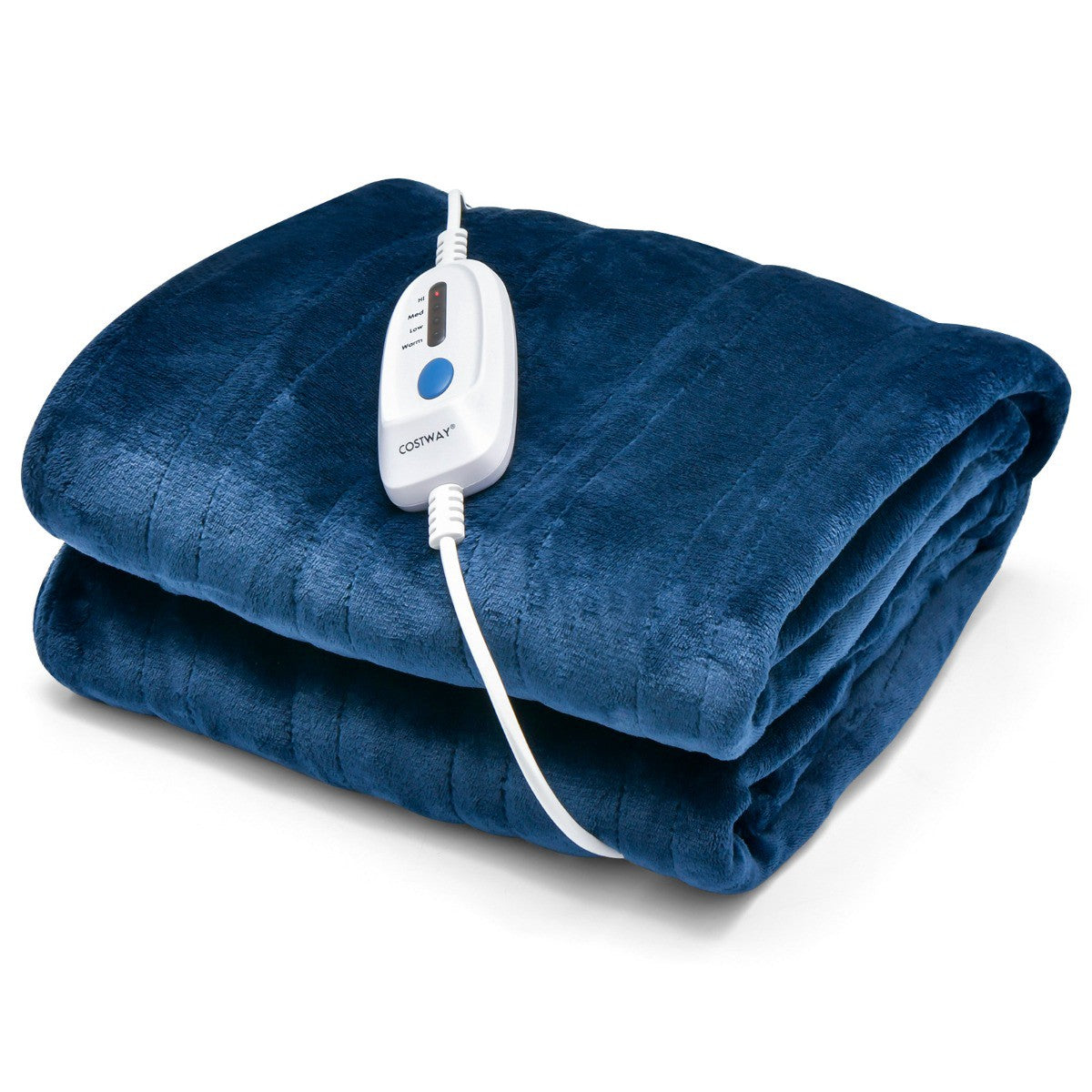 Electric Heated Blanket 130 x 180 cm, 4 Heat Levels, Blue