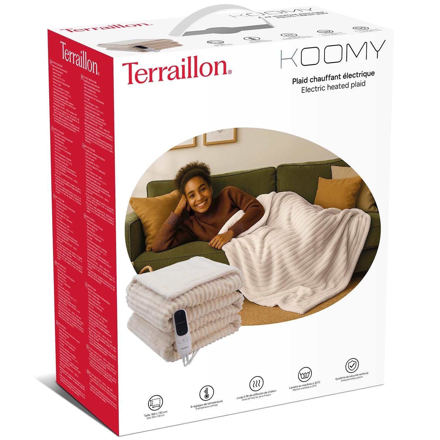 Electric Heated Blanket, 180x130cm, 140W, Cream