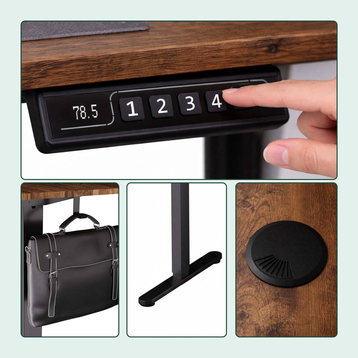 Electric Height Adjustable Desk – Wood-Effect Top, Memory
