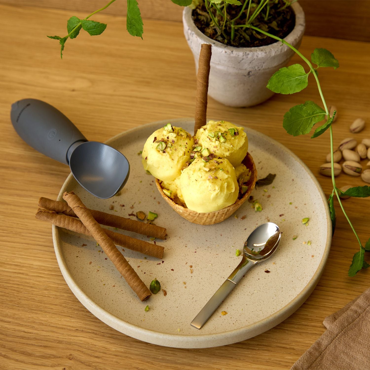 Electric Ice Cream Scoop, Rechargeable, USB-C, Matte Gray