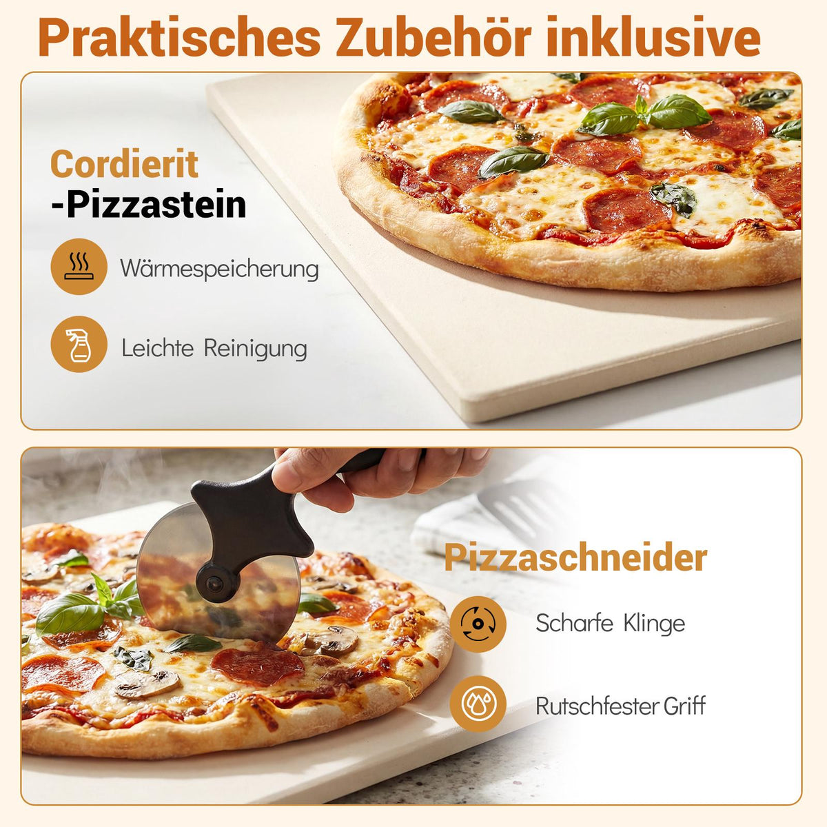 Electric Indoor Pizza Oven, 30cm, 6 Presets, Black
