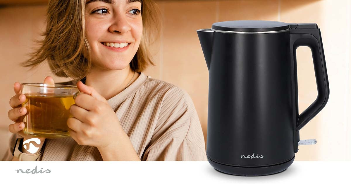 Electric Kettle | 1.5 l | Plastic | Black | Rotatable 360 degrees | Concealed heating element | Strix® controller | Boil-dry protection