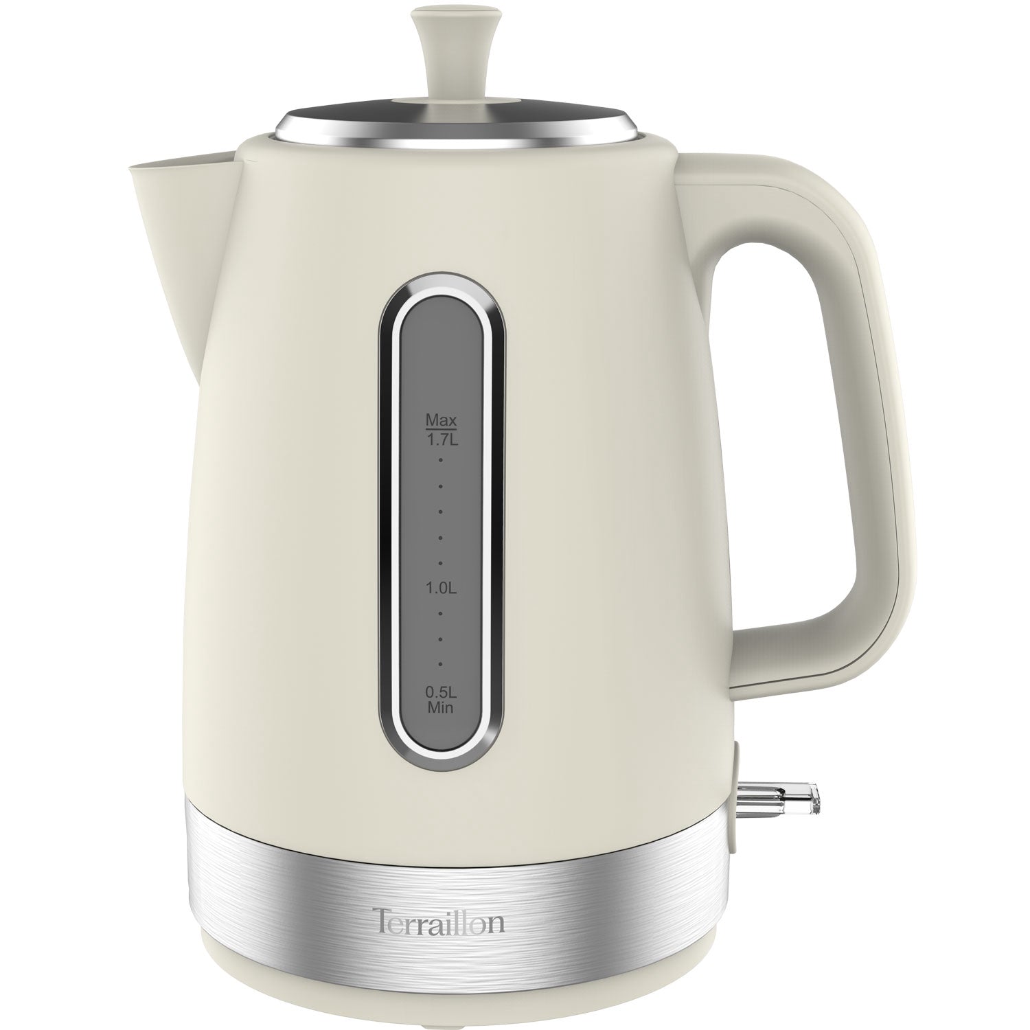 Electric Kettle, 1.7L 2200W, Cream & Chrome Design