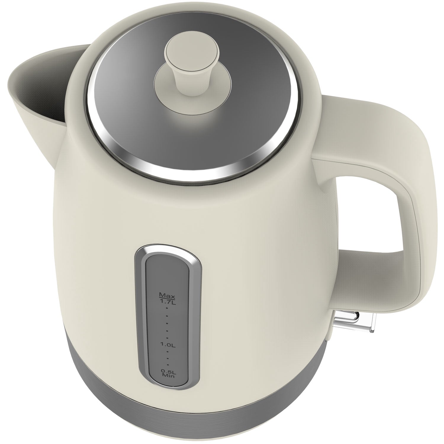 Electric Kettle, 1.7L 2200W, Cream & Chrome Design