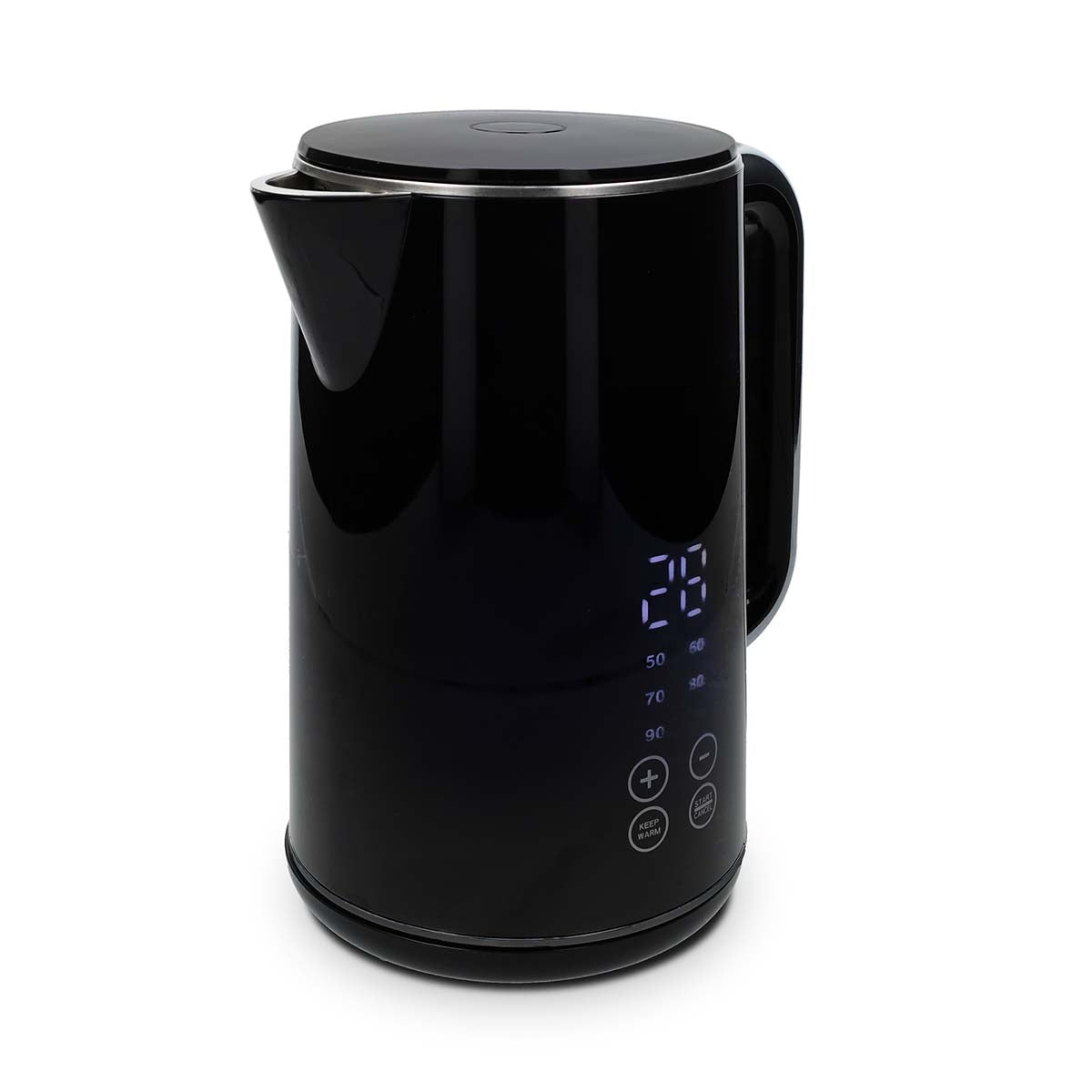 Electric Kettle | 1.7 l | Plastic | Black | 50,60,70,80,90,100 °C | Temperature indicator | Rotatable 360 degrees | Concealed heating element | Strix® controller | Boil-dry protection