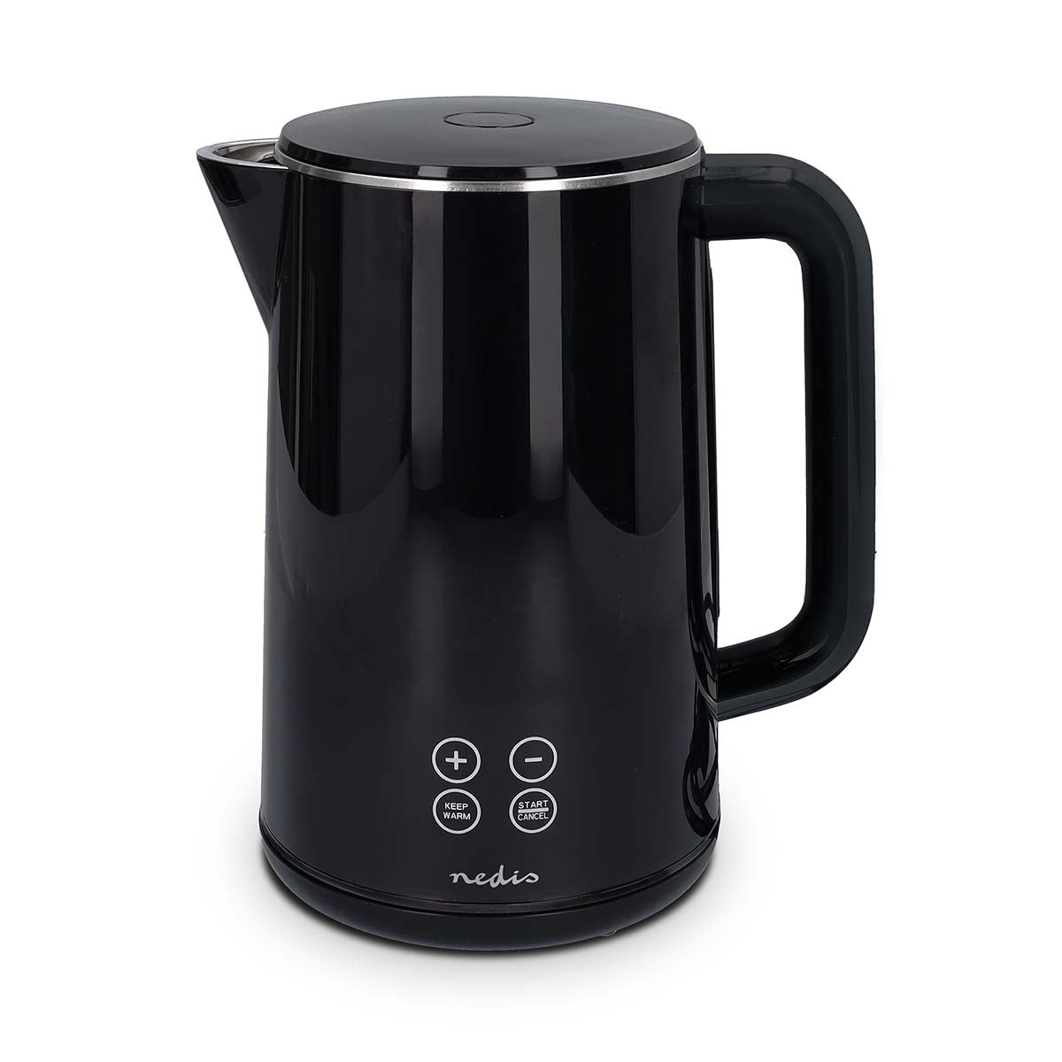 Electric Kettle | 1.7 l | Plastic | Black | 50,60,70,80,90,100 °C | Temperature indicator | Rotatable 360 degrees | Concealed heating element | Strix® controller | Boil-dry protection