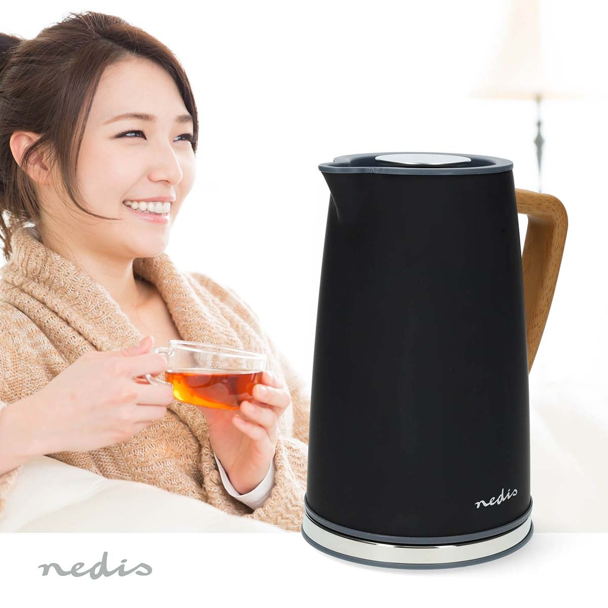 Electric Kettle | 1.7 l | Soft-Touch | Black | Rotatable 360 degrees | Concealed heating element | Strix® controller | Boil-dry protection