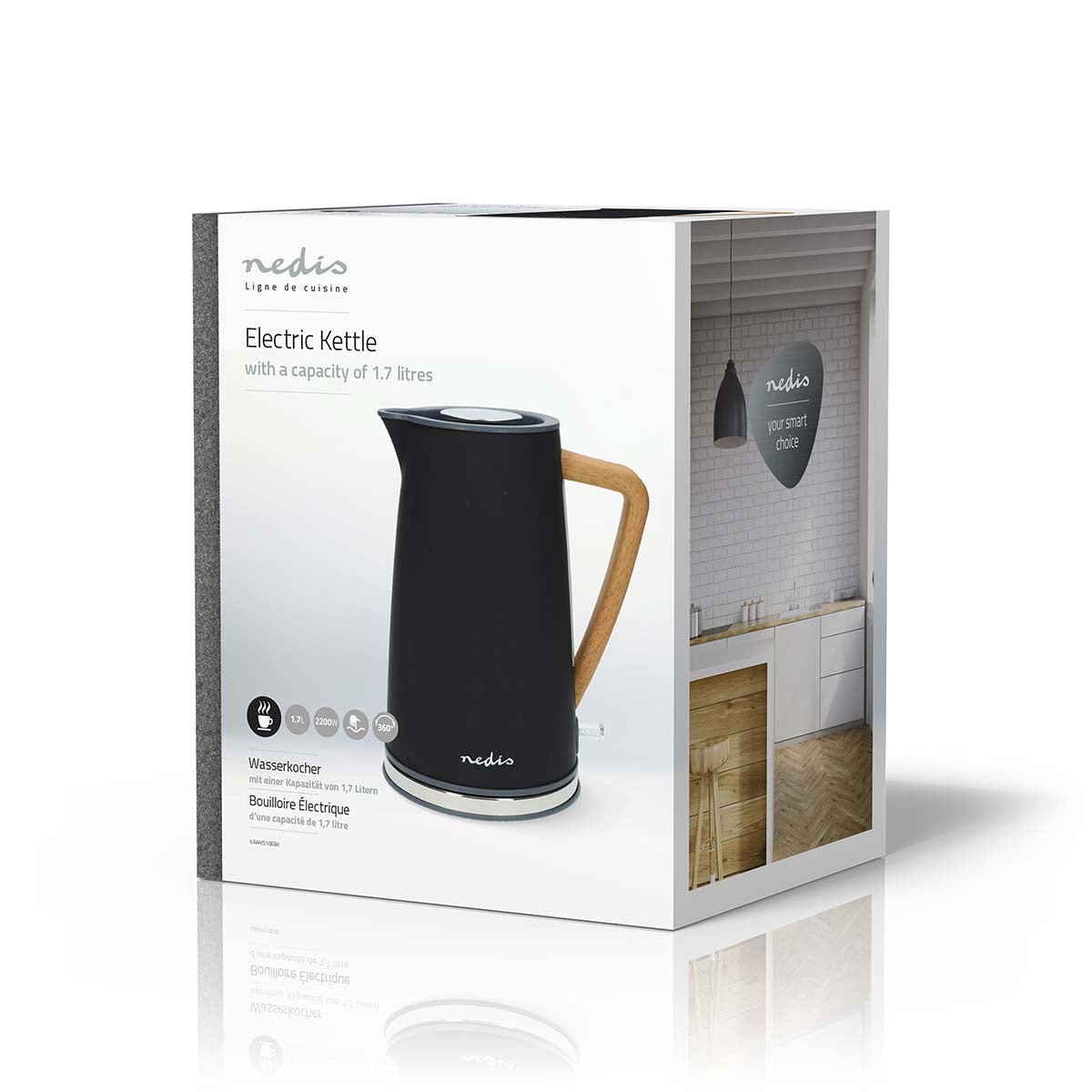 Electric Kettle | 1.7 l | Soft-Touch | Black | Rotatable 360 degrees | Concealed heating element | Strix® controller | Boil-dry protection