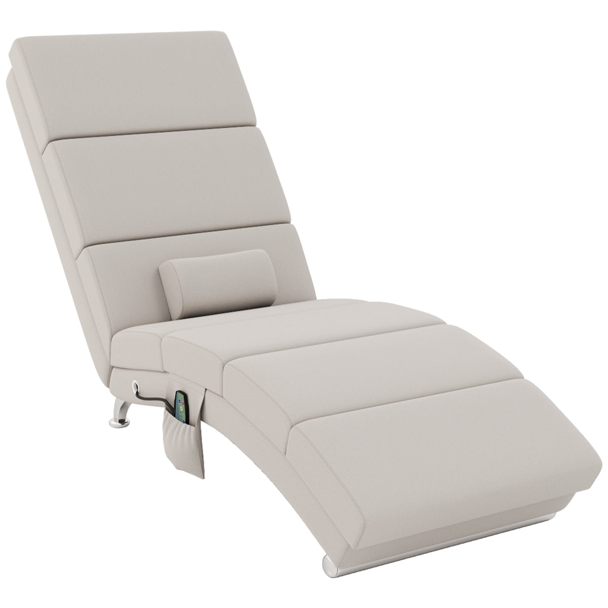 Electric Massage Recliner Chair, Cream White, Heat & Vibration
