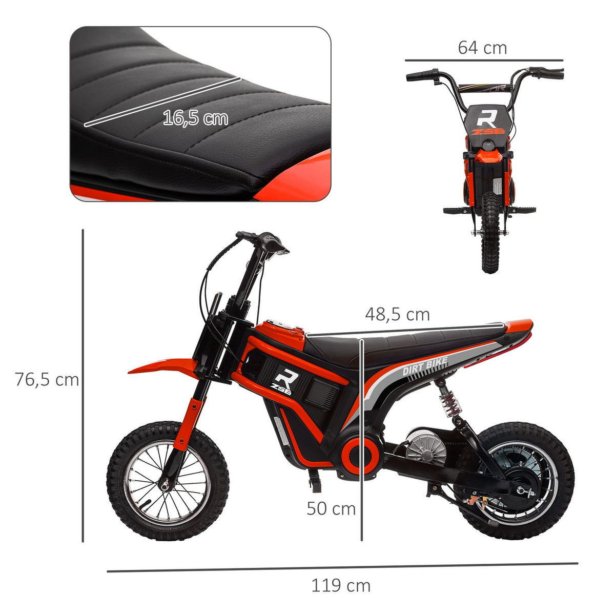 Electric Motorcycle Children's Electric Motorcycle with 24V 350W Motor, 8-16 KMH Speed Mode, 12 Inch Pneumatic Tires, Electric Motorcycle with Music Headlight, Moto Cross for Children 8-12 Years Red |