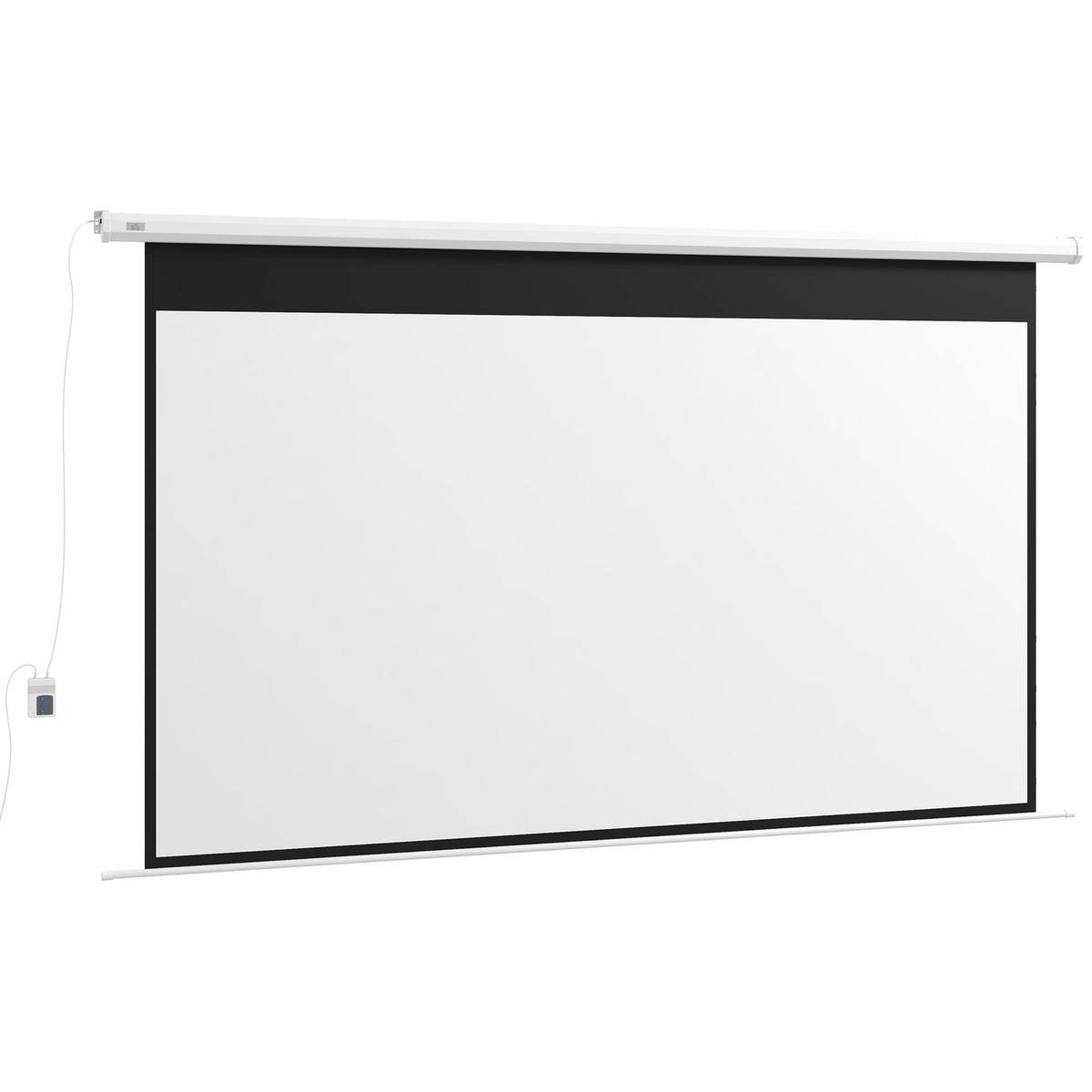 Electric Projector Screen 266 x 149 cm 16:9 Projection Screen with Remote Control for Home Cinema Presentation Metal White