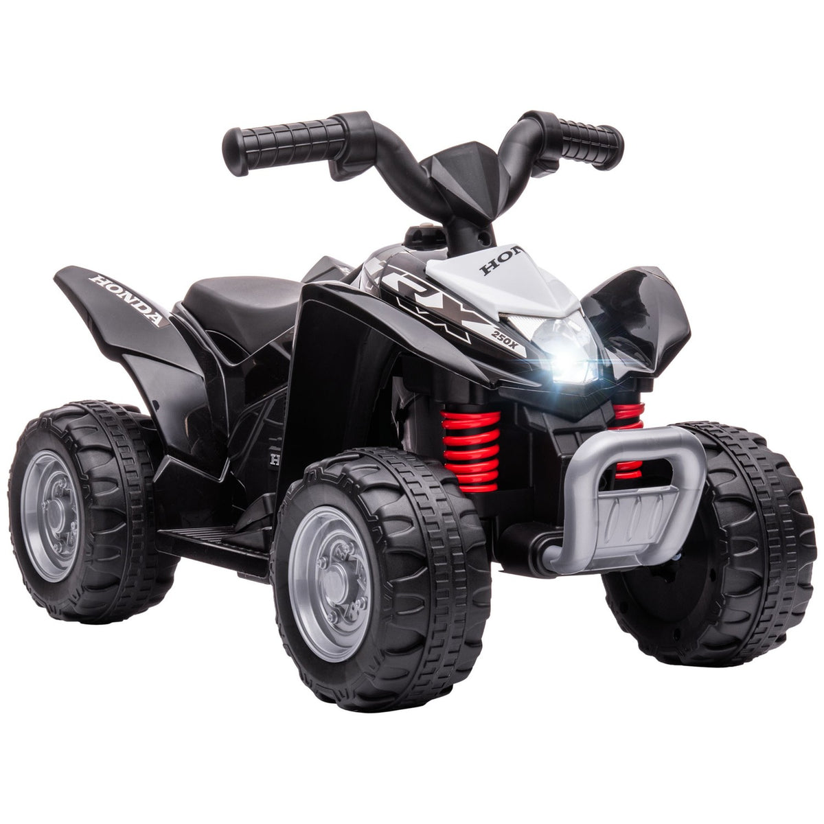Electric Quad Mini Quad For Children Aged 18 Months And Over, Children'S Electric Atv With Led And Horn, Metal, Black