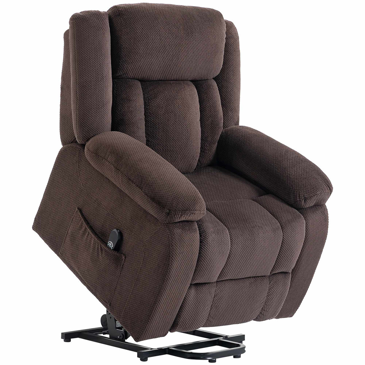 Electric Recliner Chair with Lift, USB, and Side Pockets, Brown