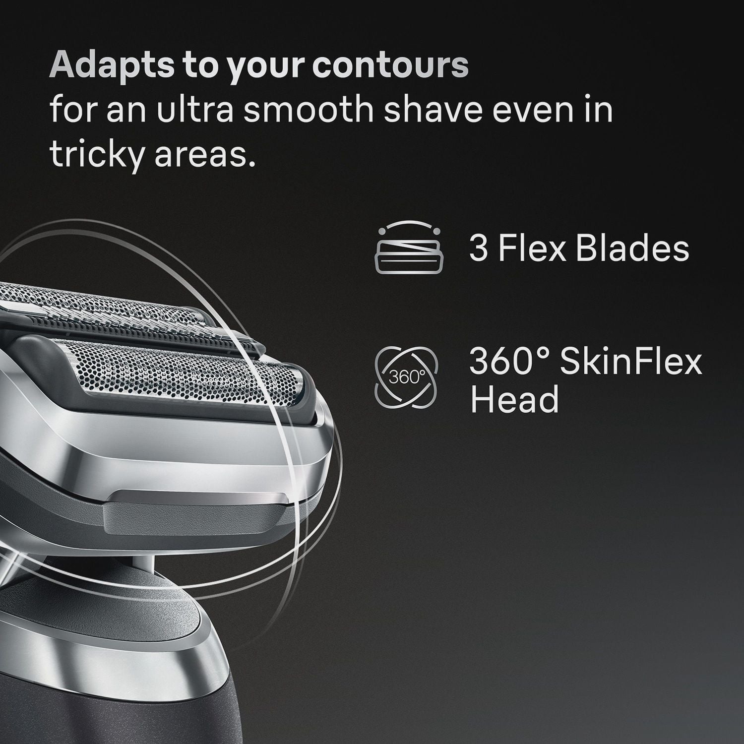 Electric Shaver, 360 Flex Head, 60-Min Cordless Use